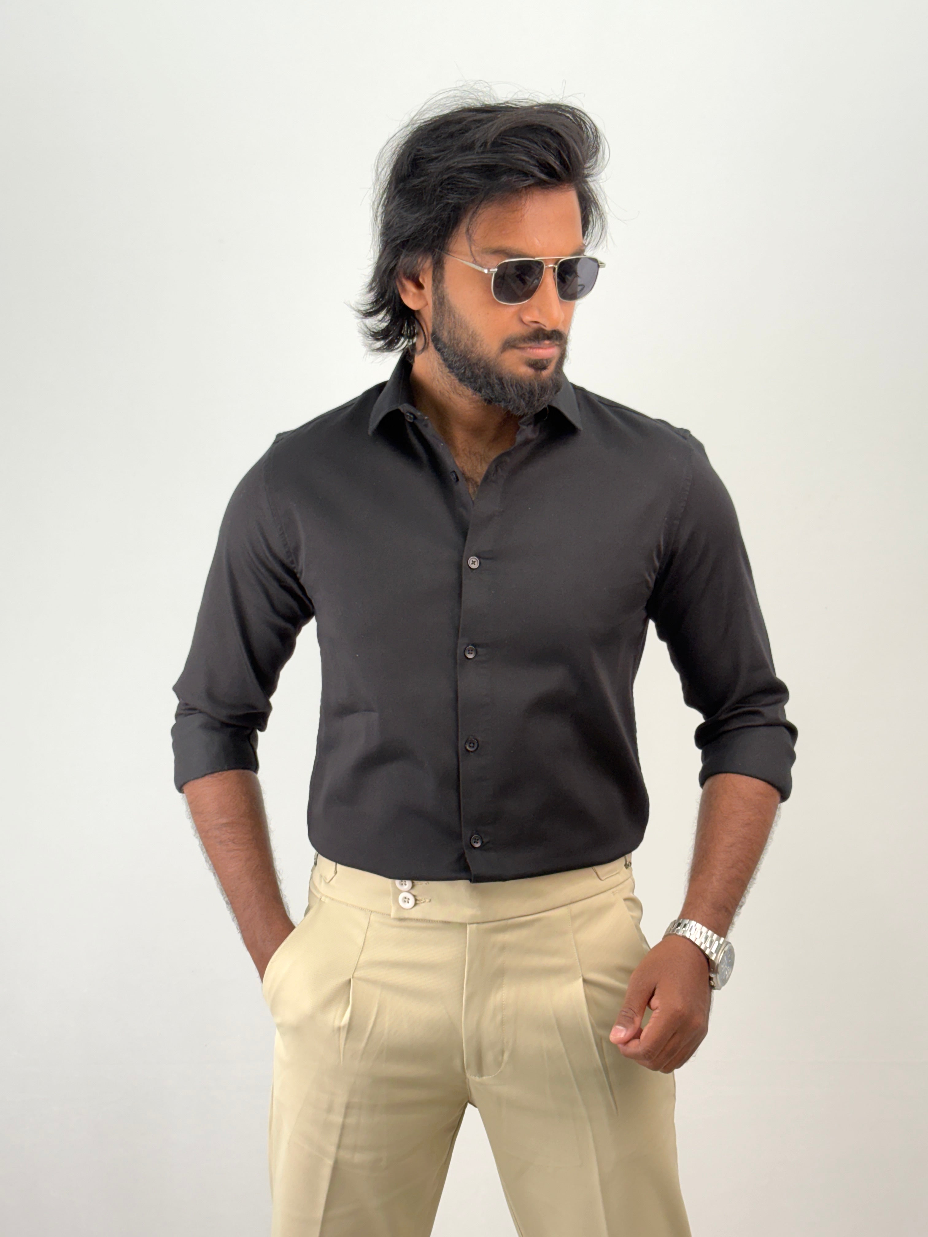 Black Sateen Shirt 1