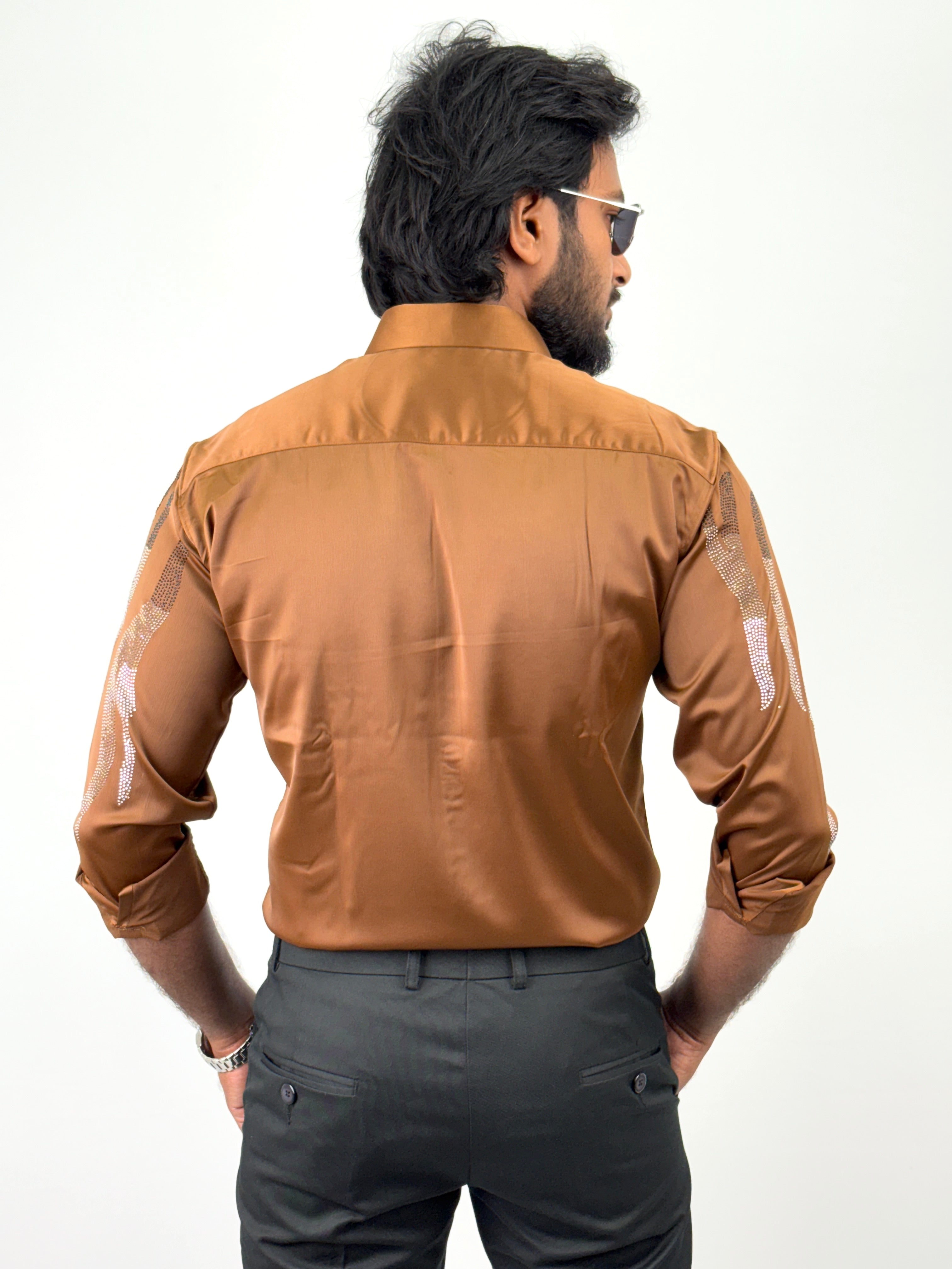 Brown IMP Designer Stone Work Shirts 1