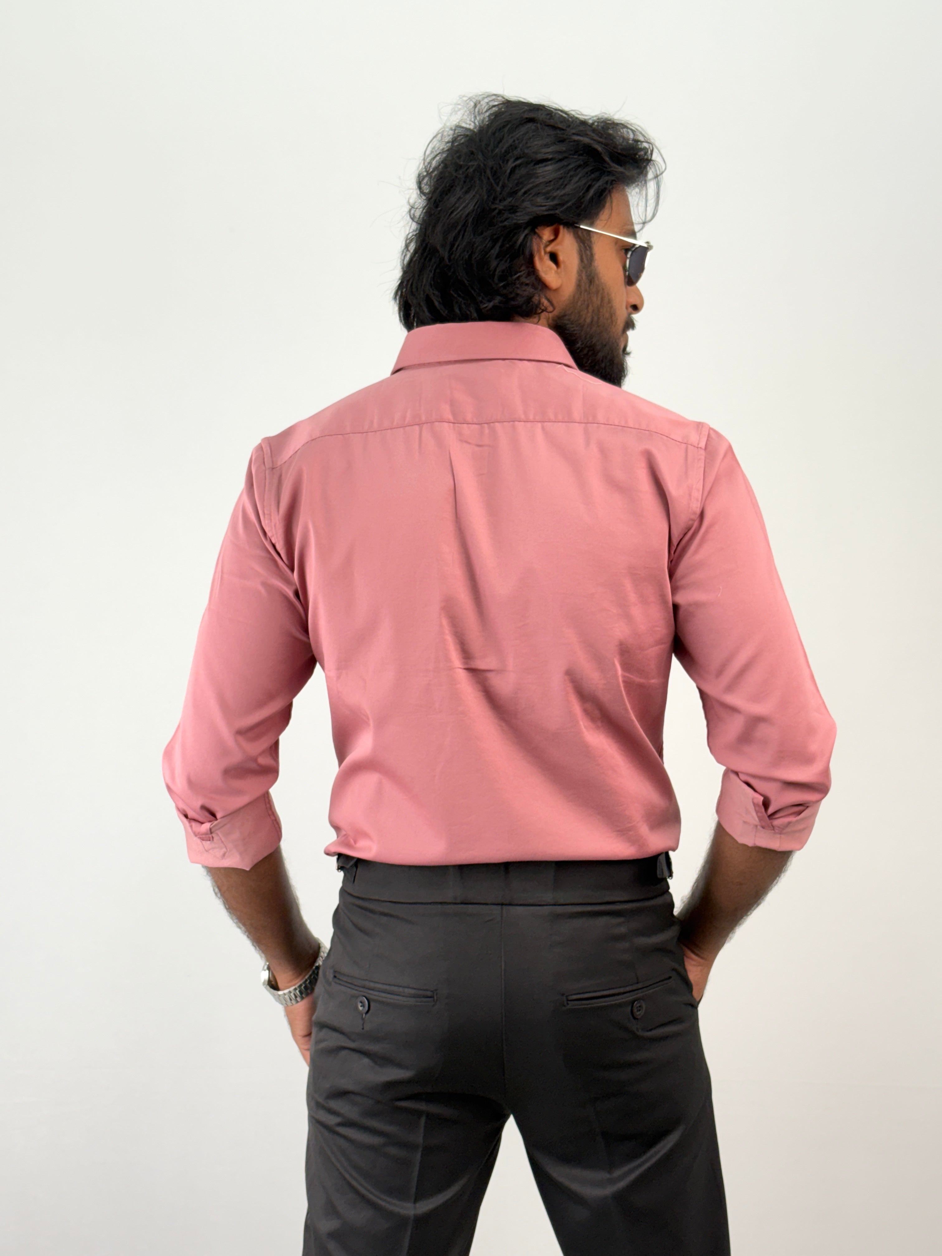 Dark Peach Sateen Shirt 1