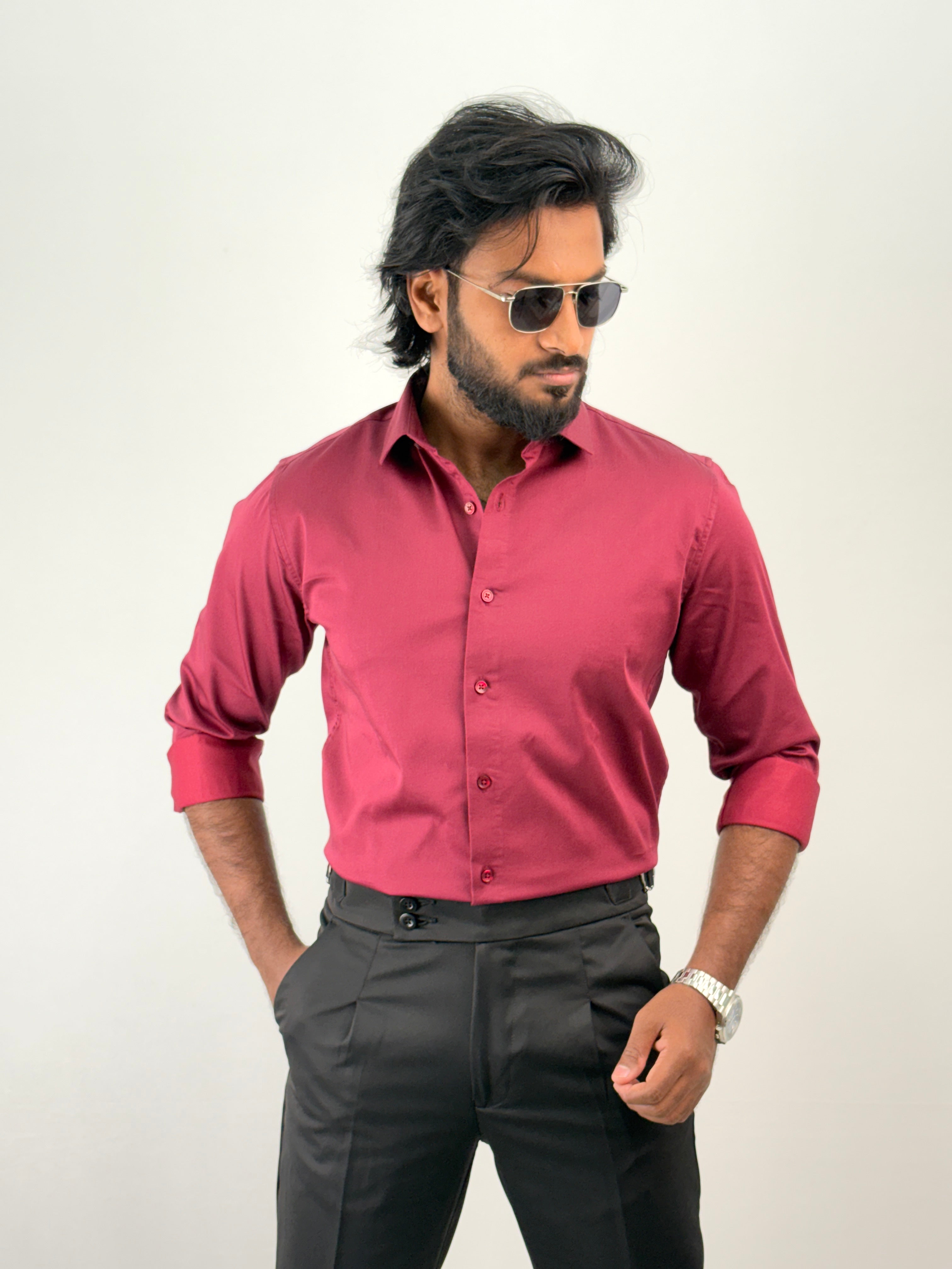 Red Sateen Shirt 1