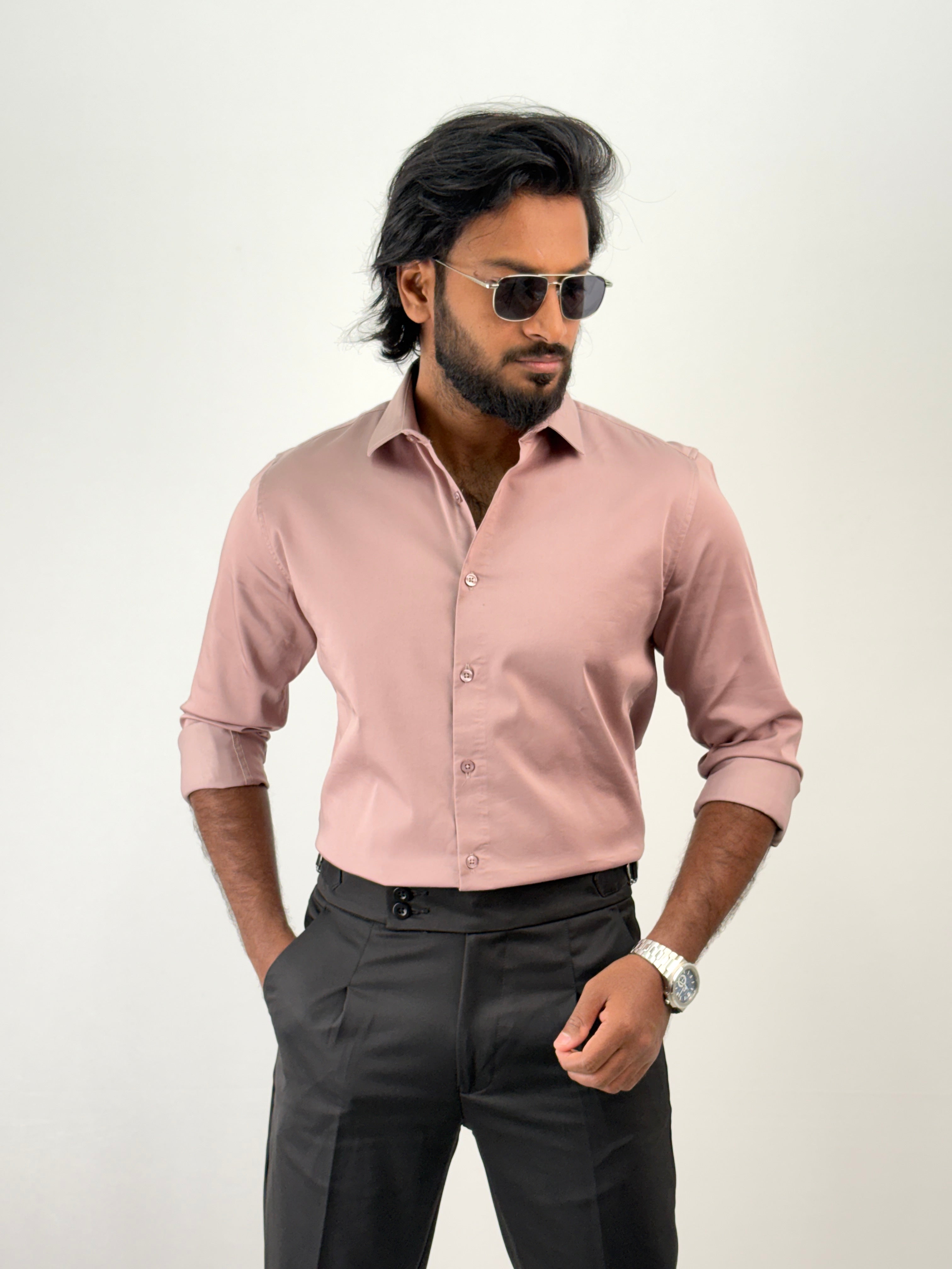 Mauve Sateen Shirt 1