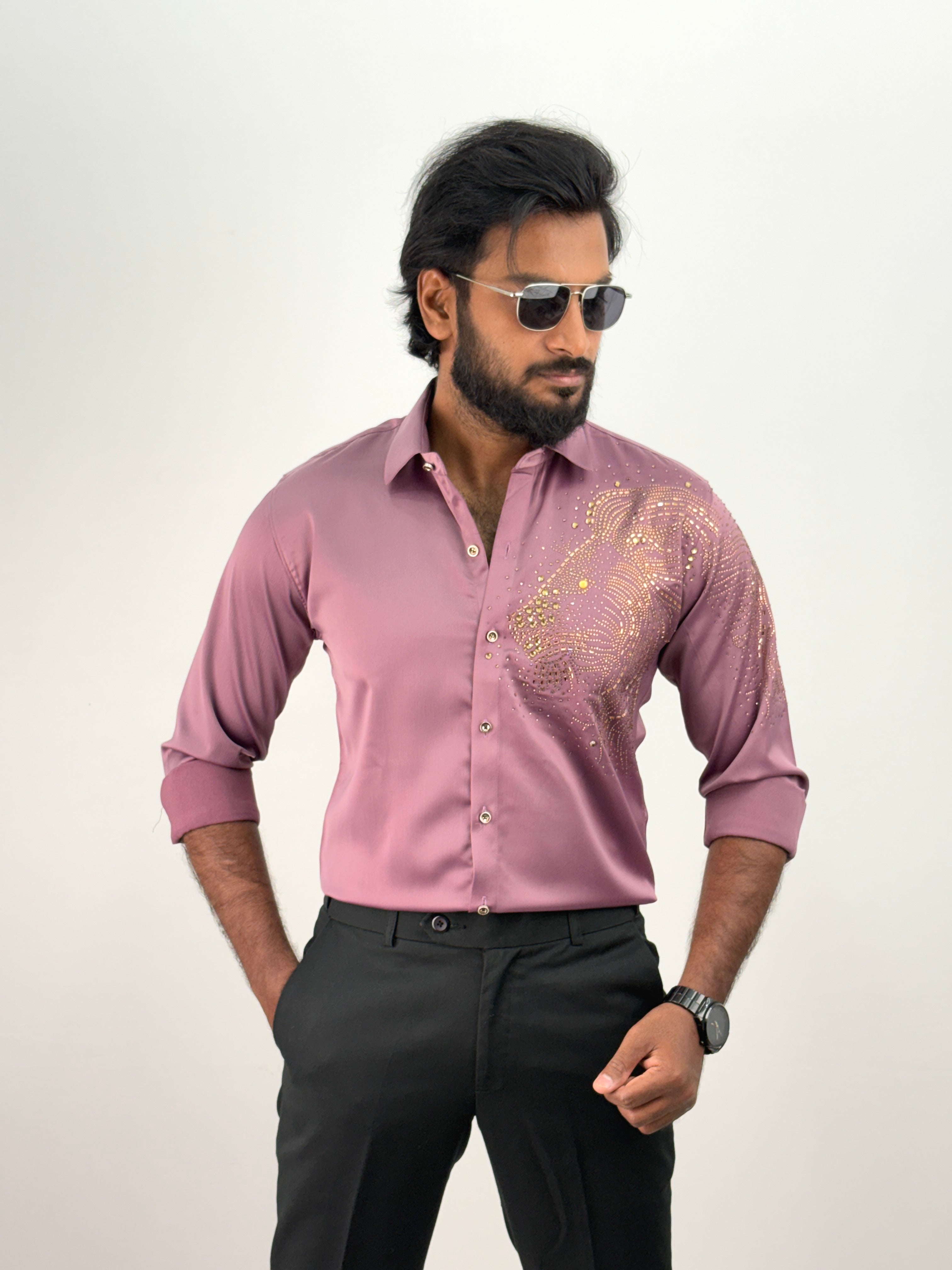 Mauve Designer Stone Shirt