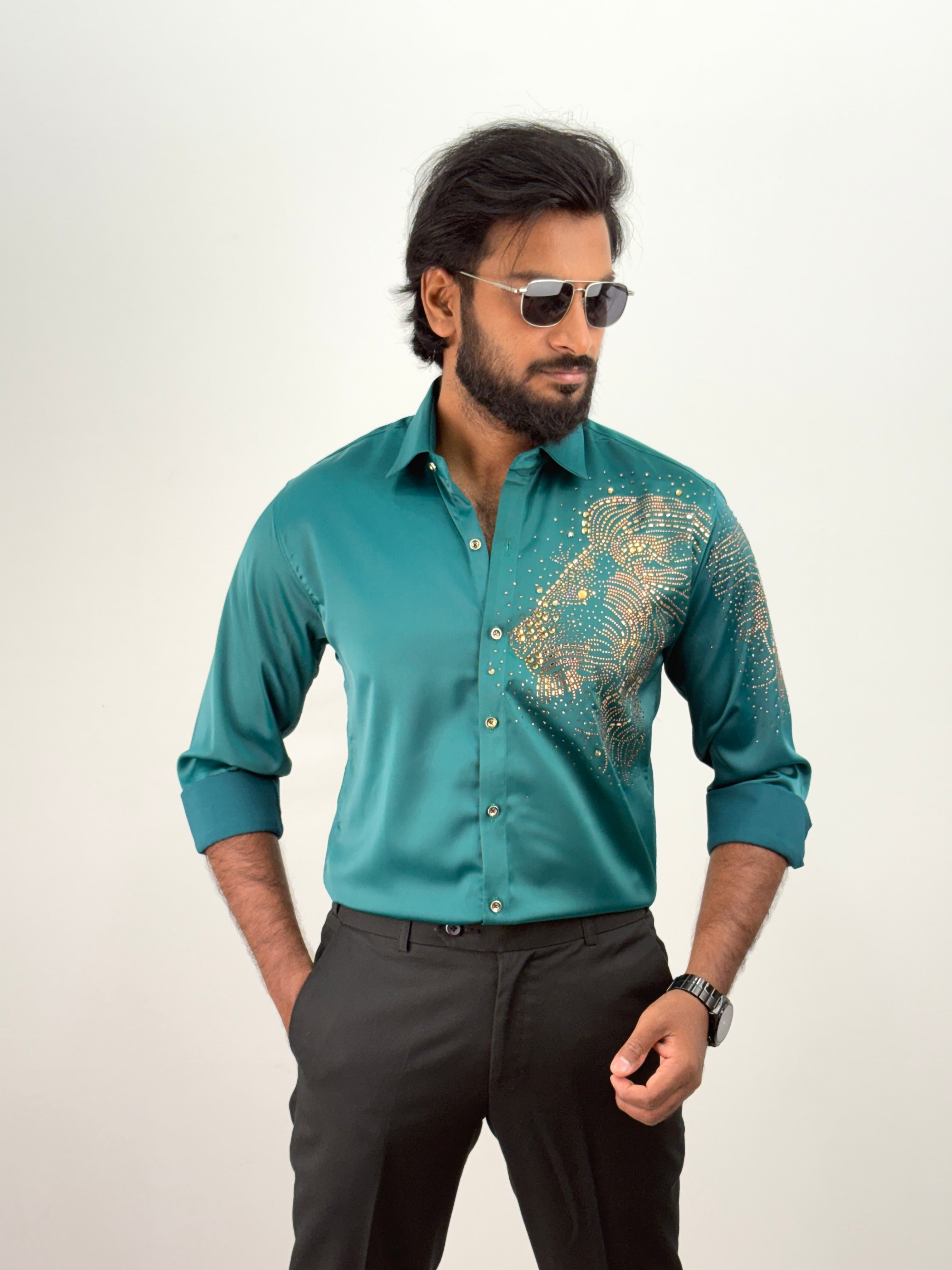 Peacock Designer Stone Shirt