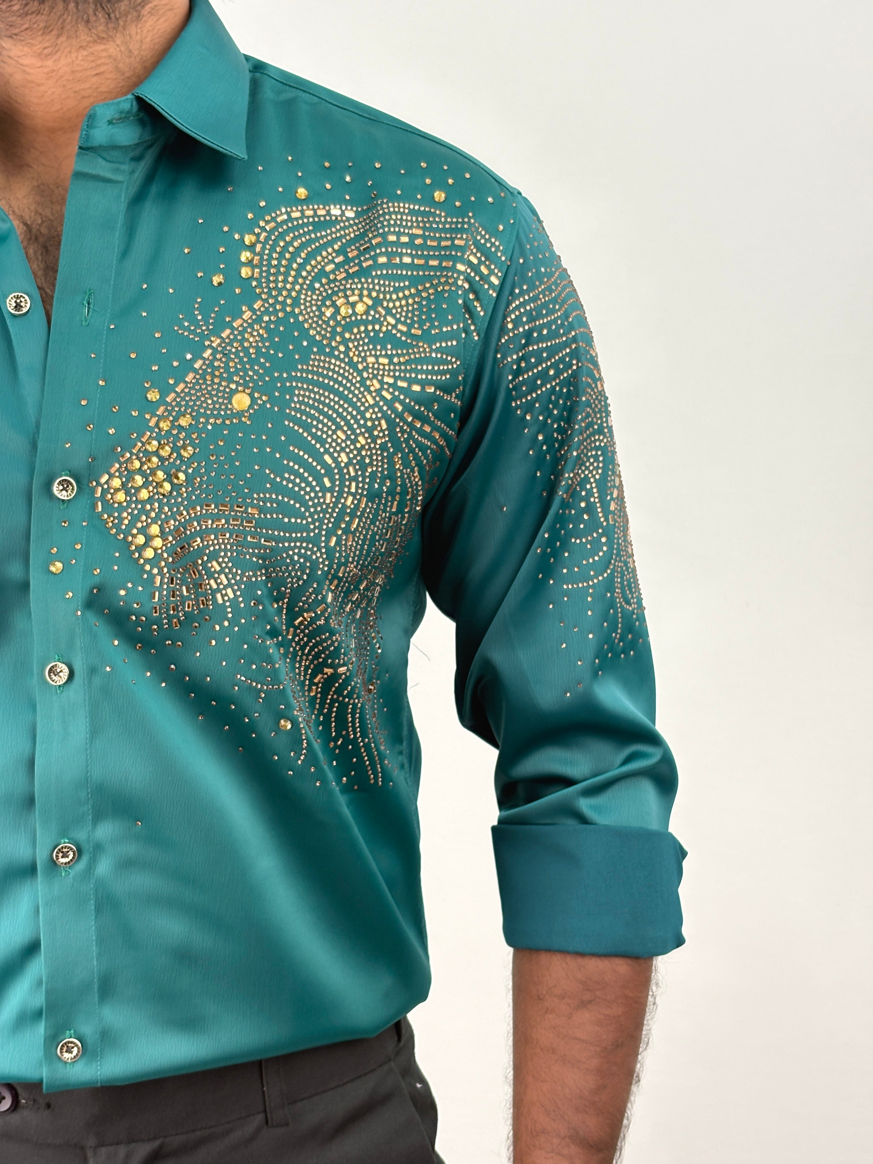 Peacock Designer Stone Shirt