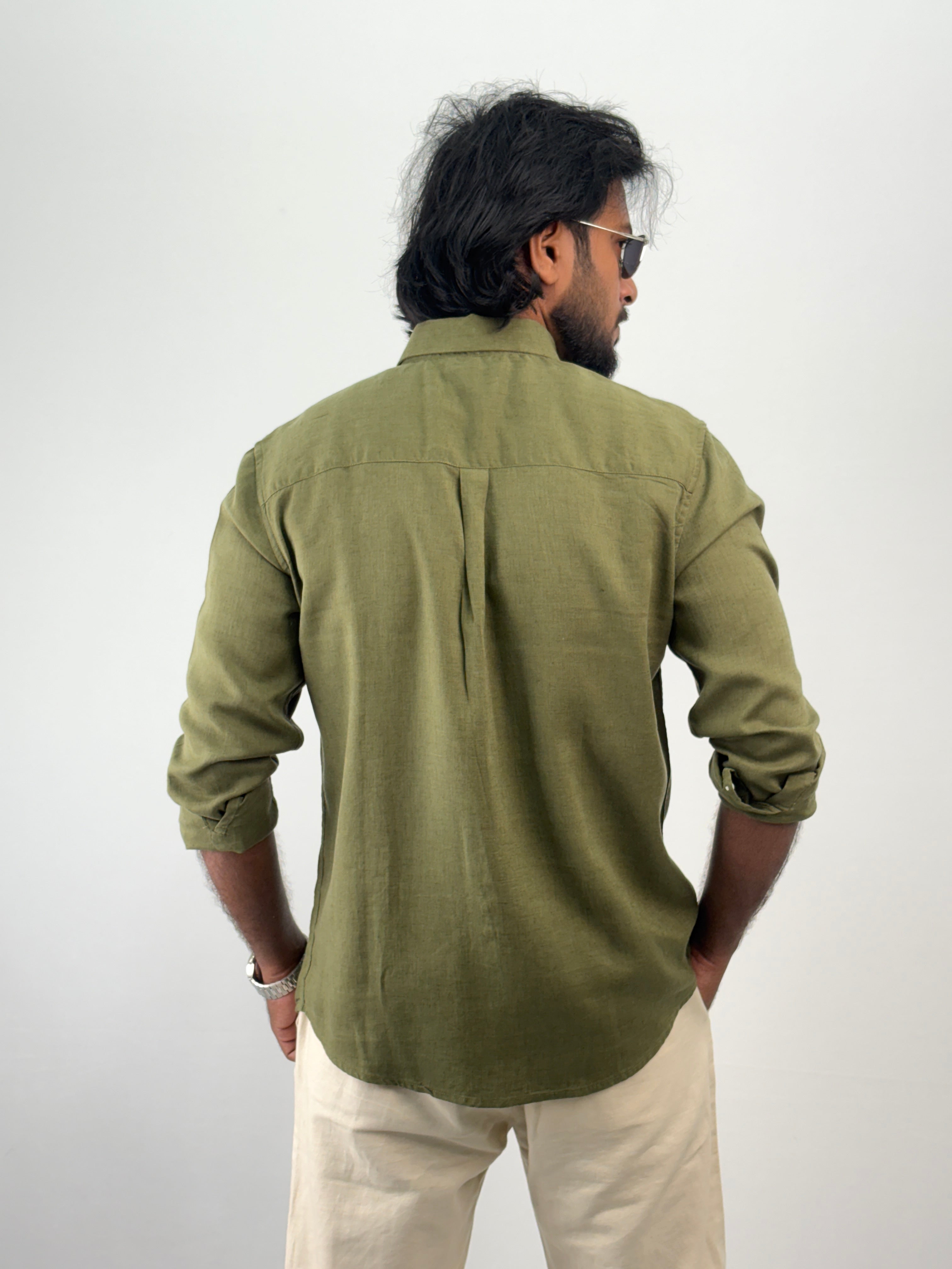 Olive Linen Shirt
