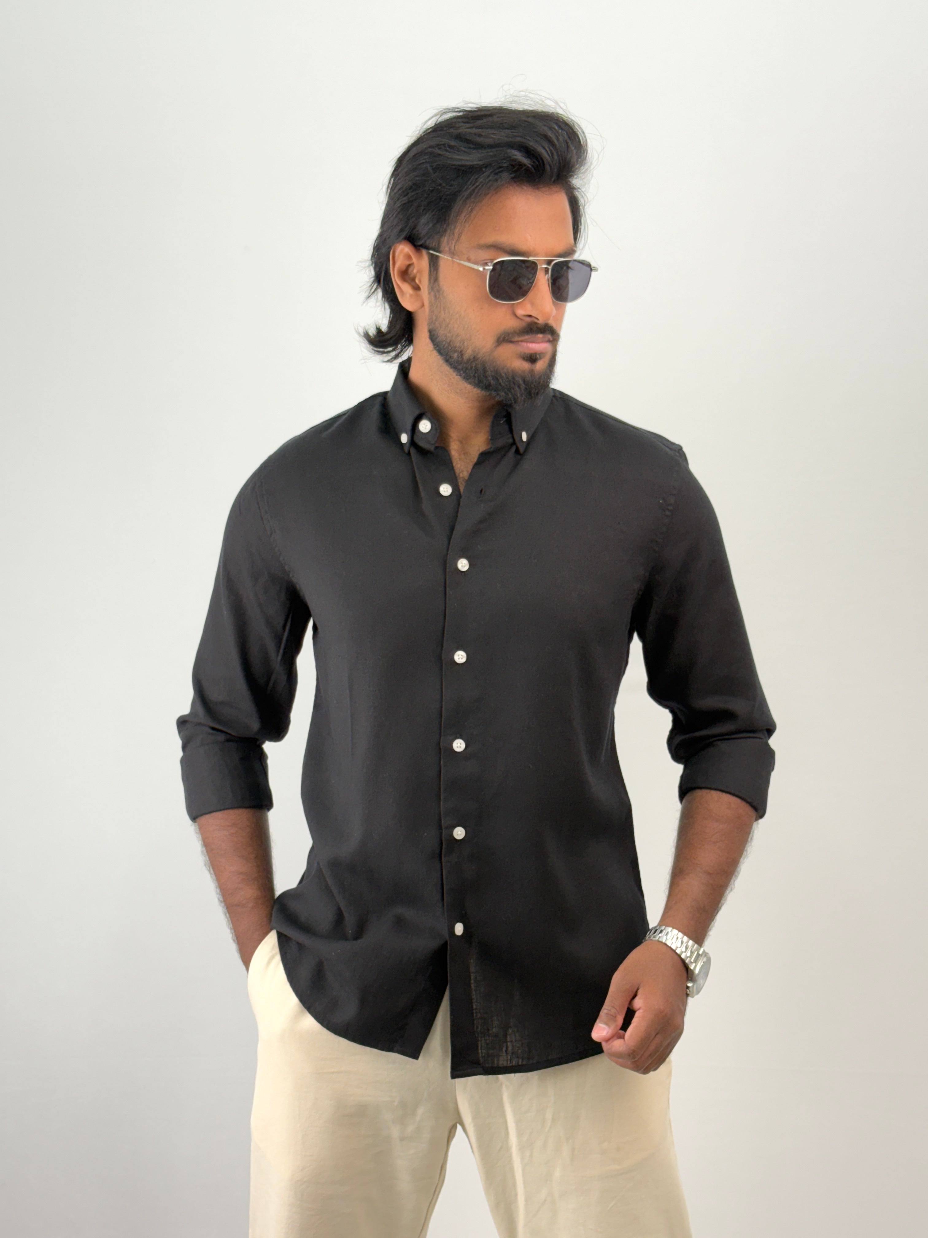 Black Linen Shirt