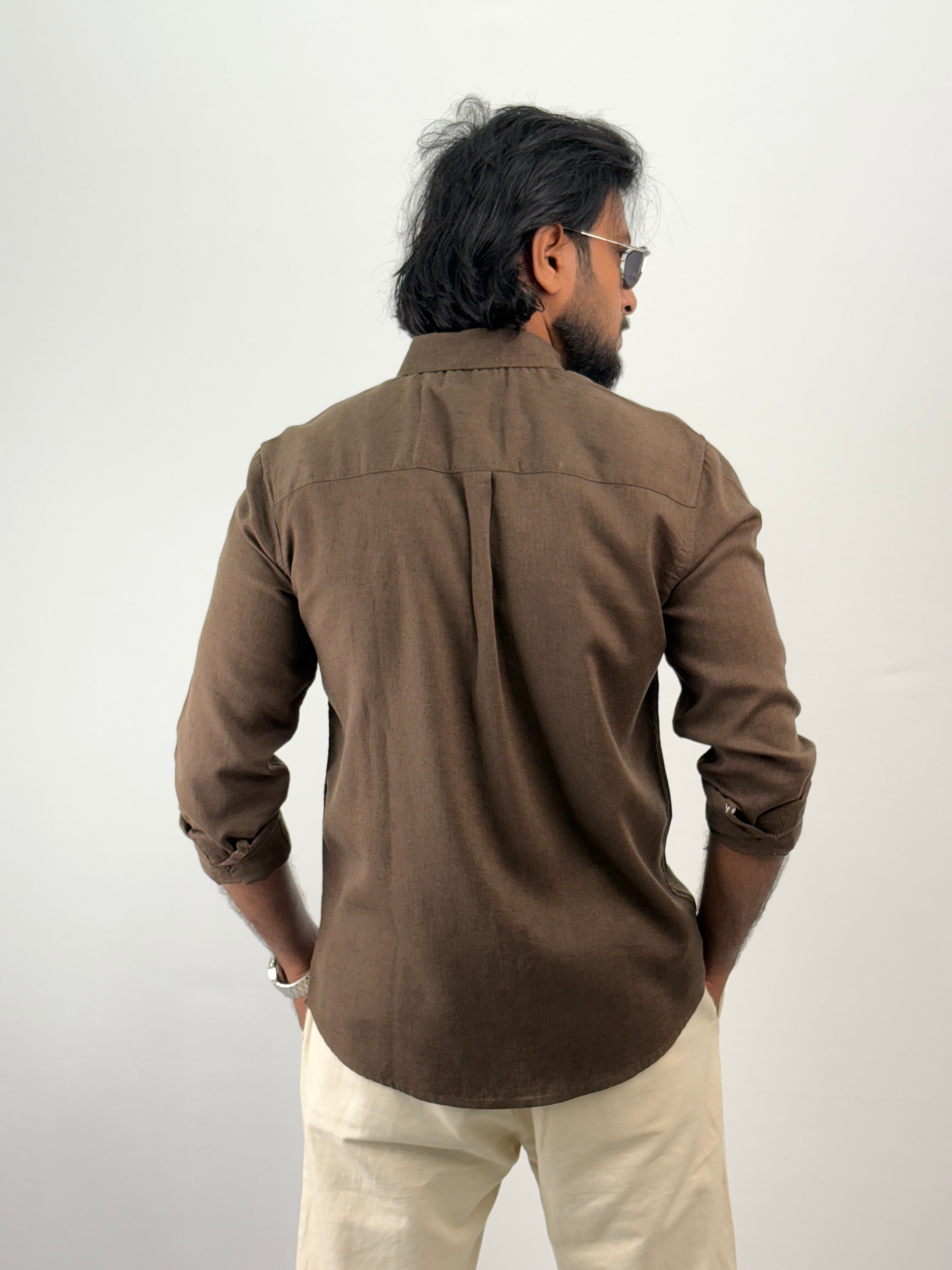 Coffee Linen Shirt