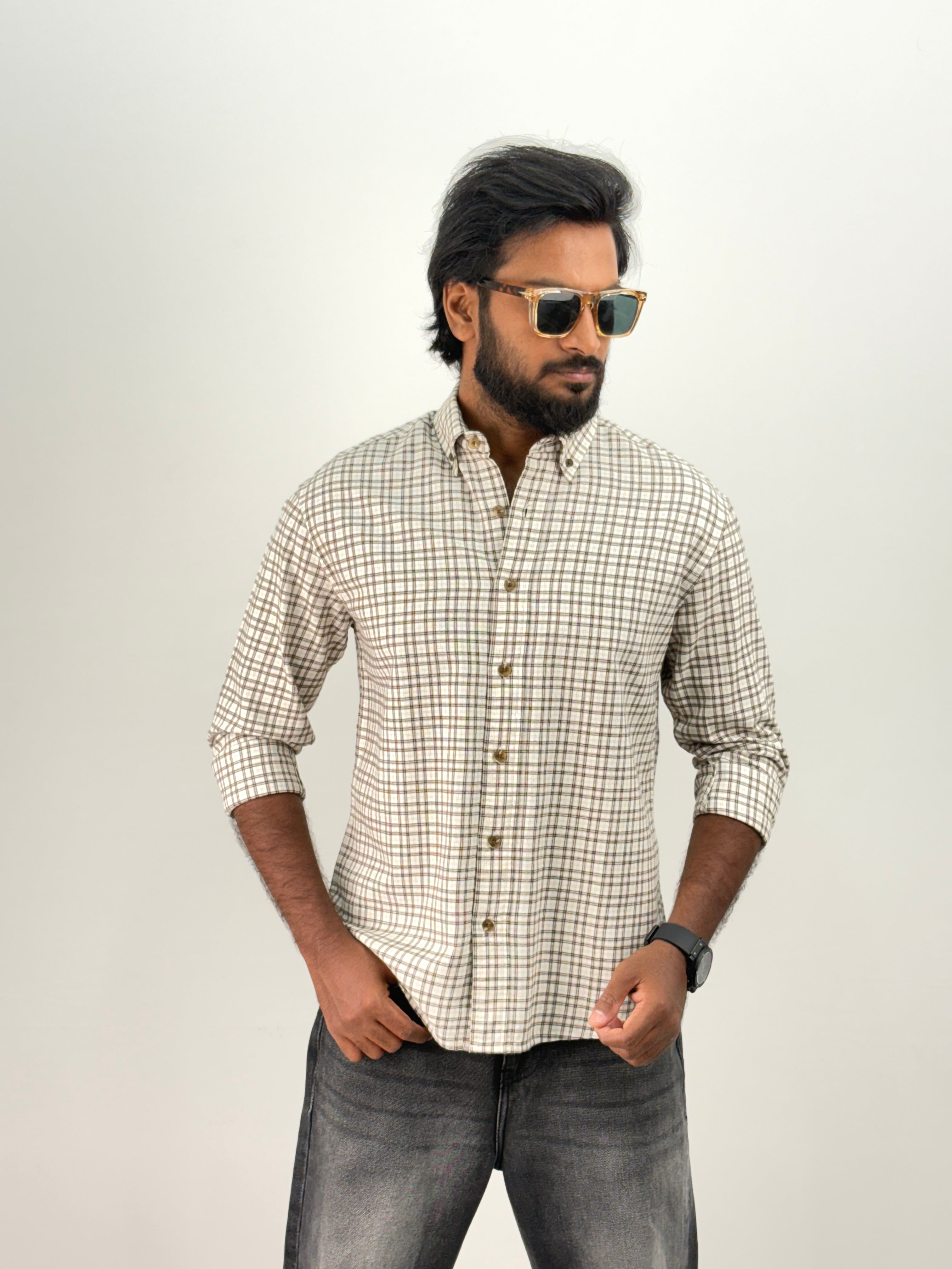 Beige Flannel Shirt