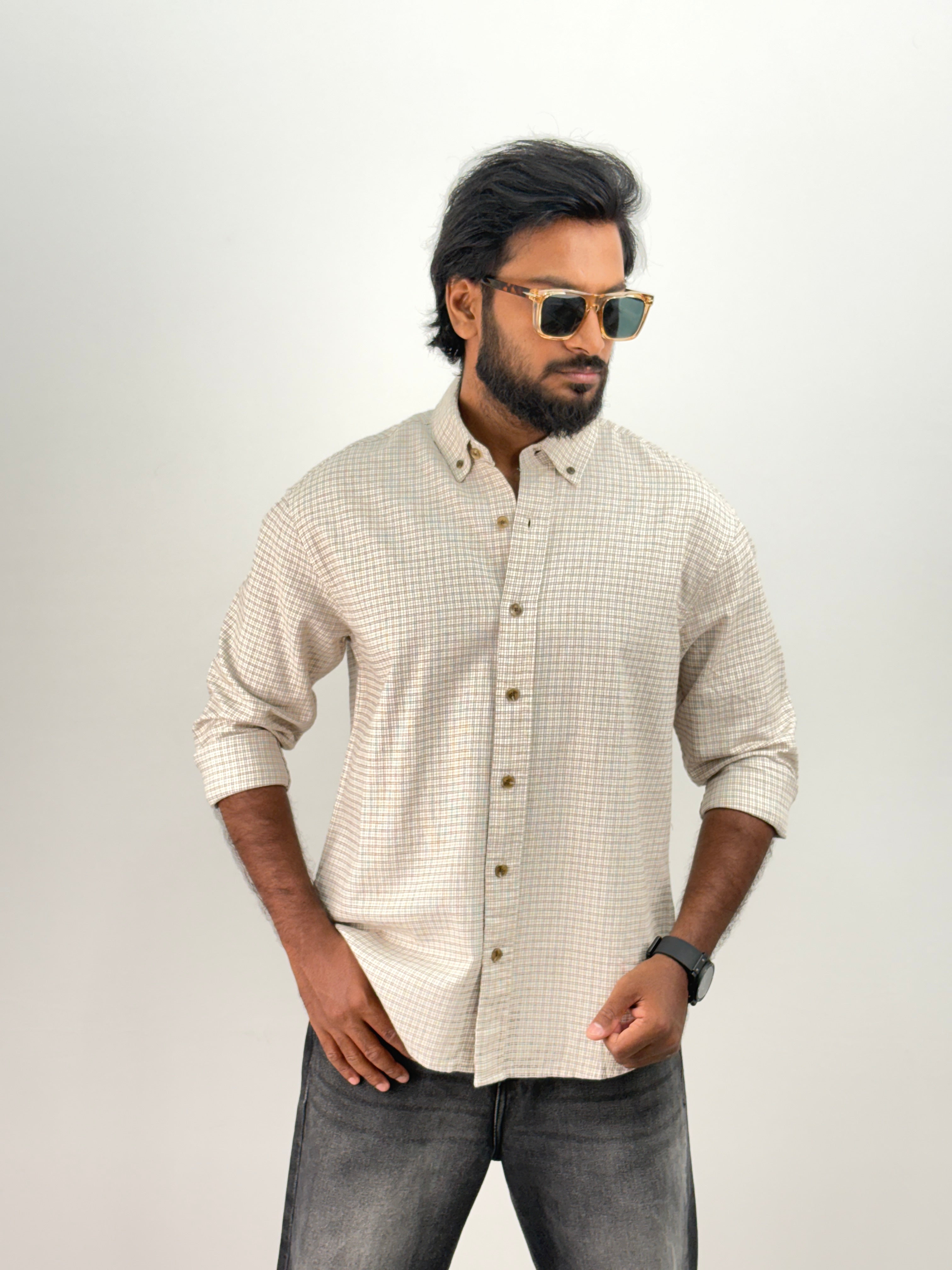 Cream Flannel Shirt