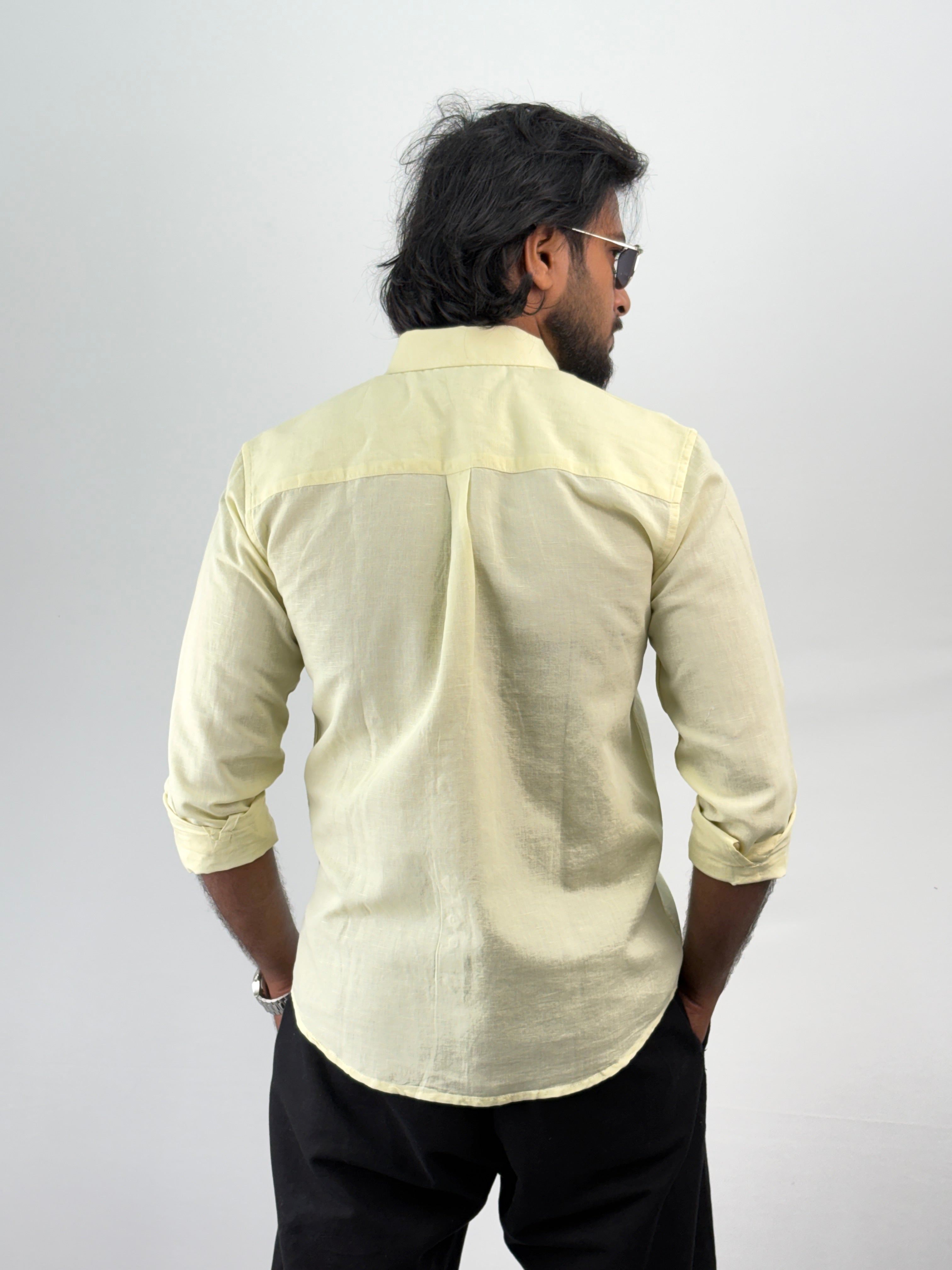 Light Yellow Linen Shirt