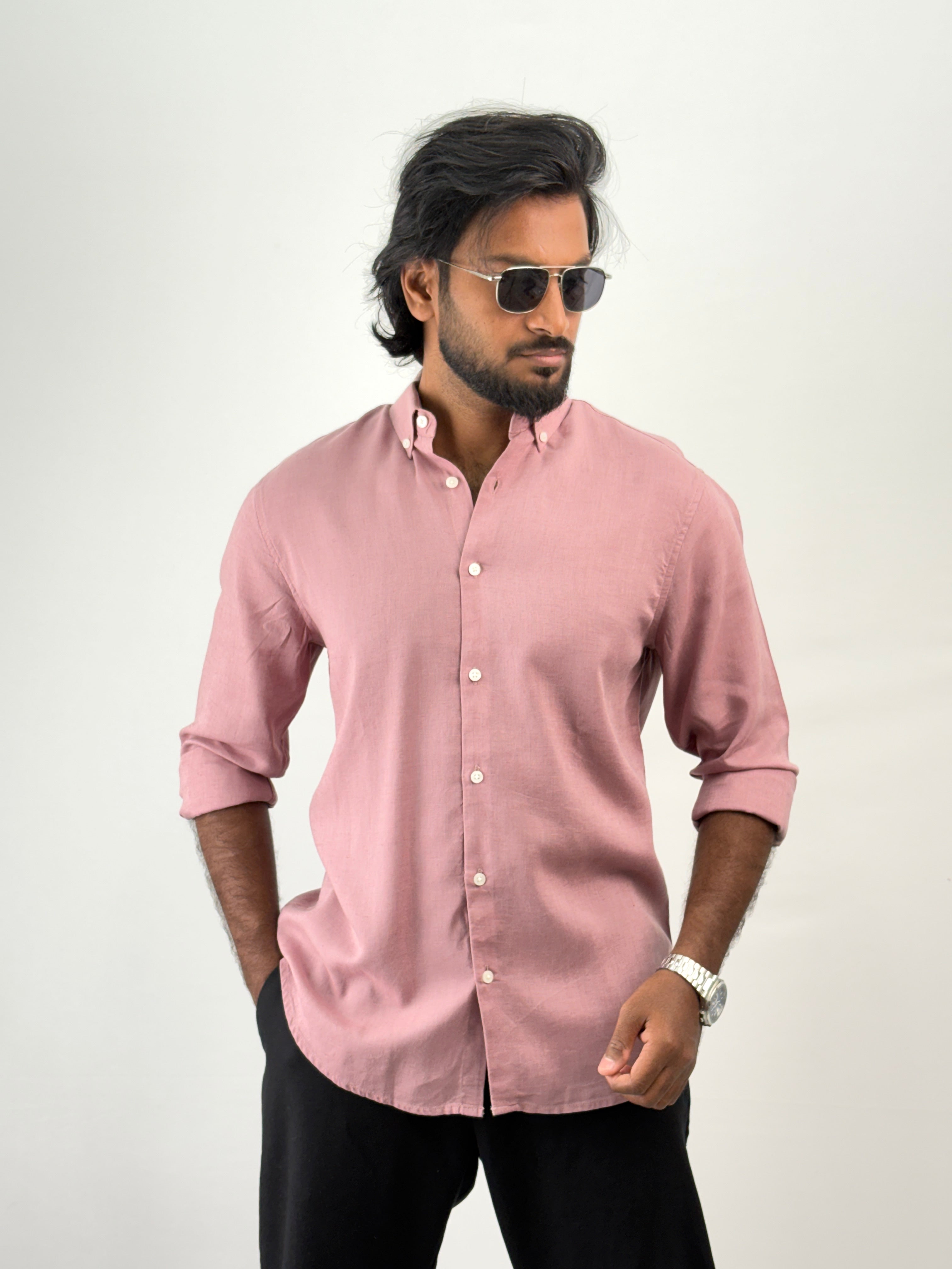 Peach Linen Shirt