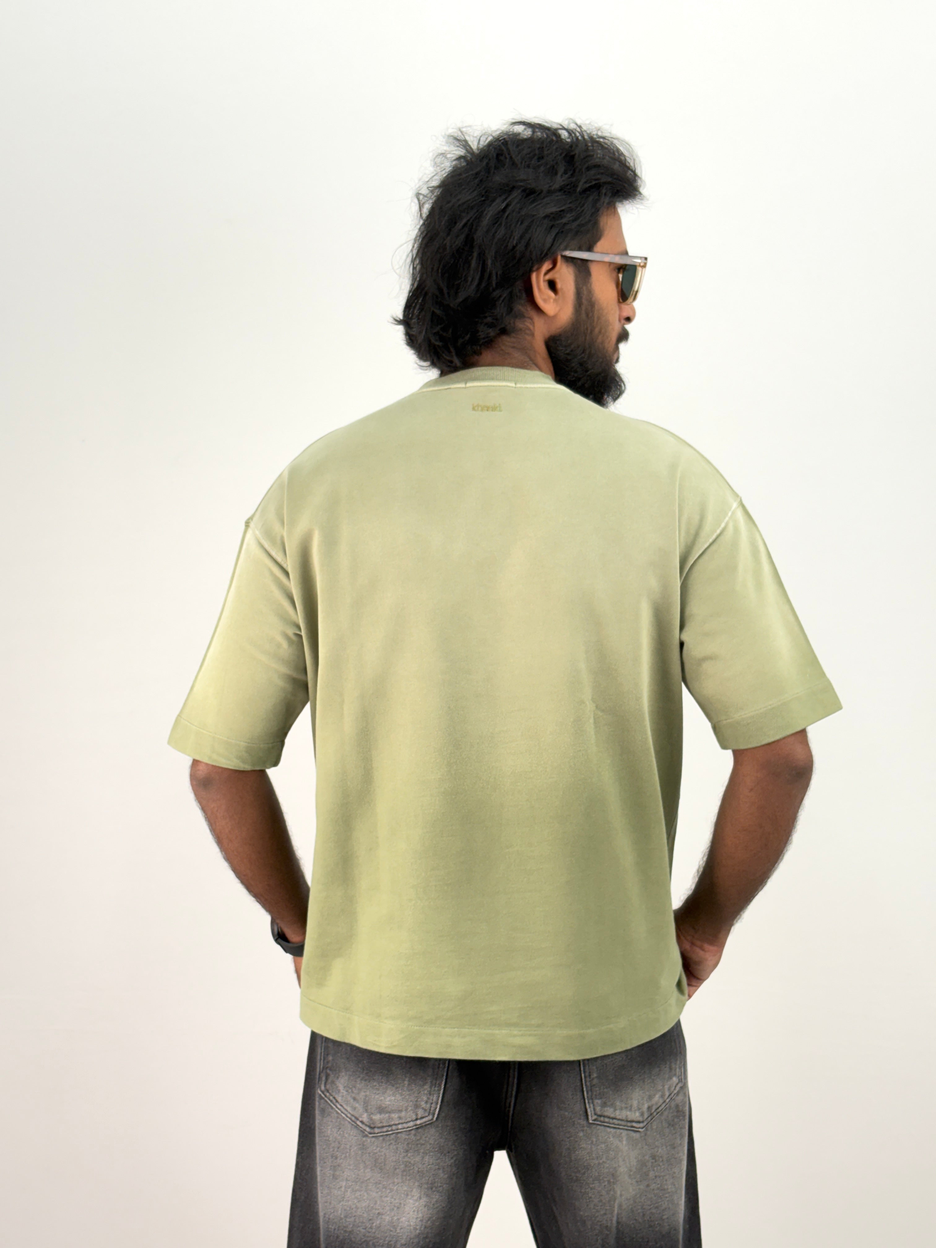 Light Green Acid Wash Oversized T-Shirt
