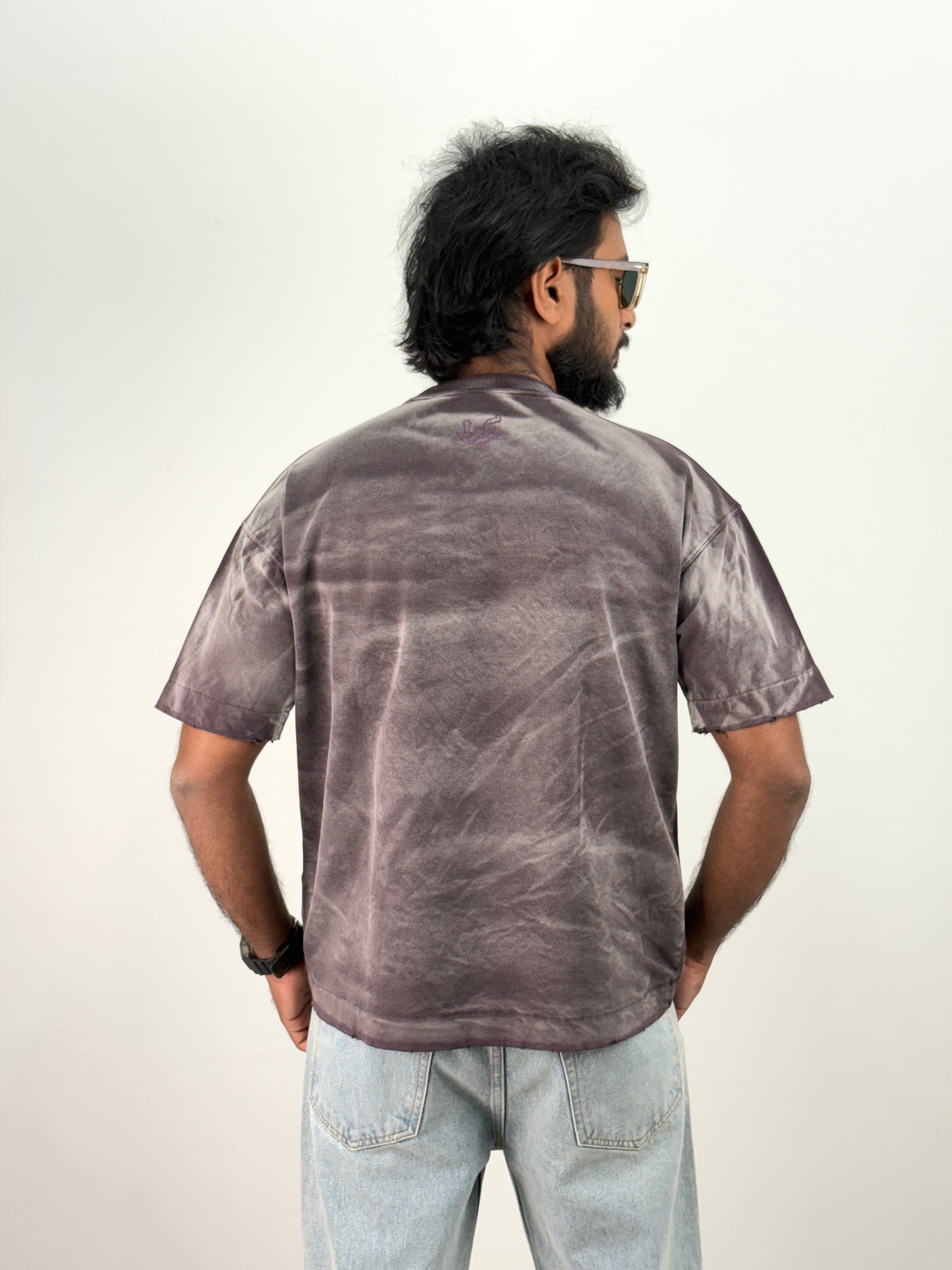 Wine Acid Wash Oversized T-Shirt