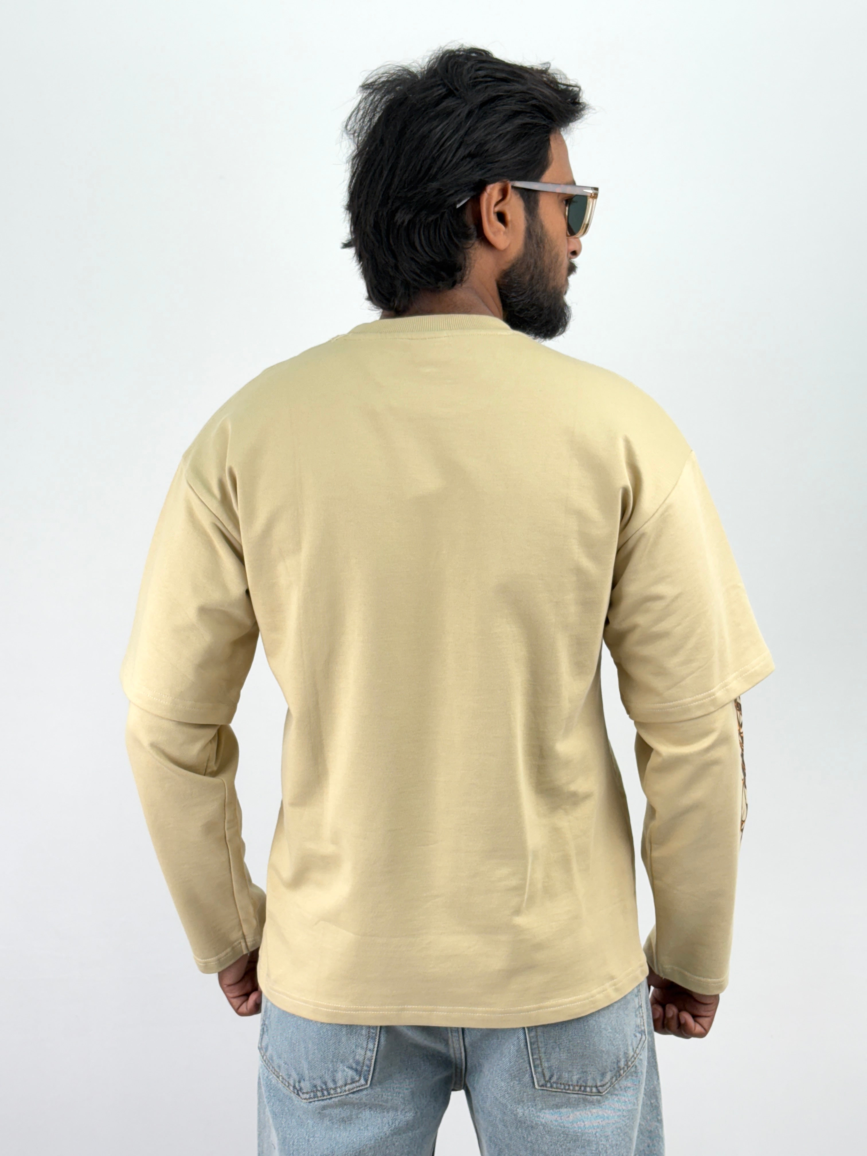 Beige Doctor Sleeve T-Shirt