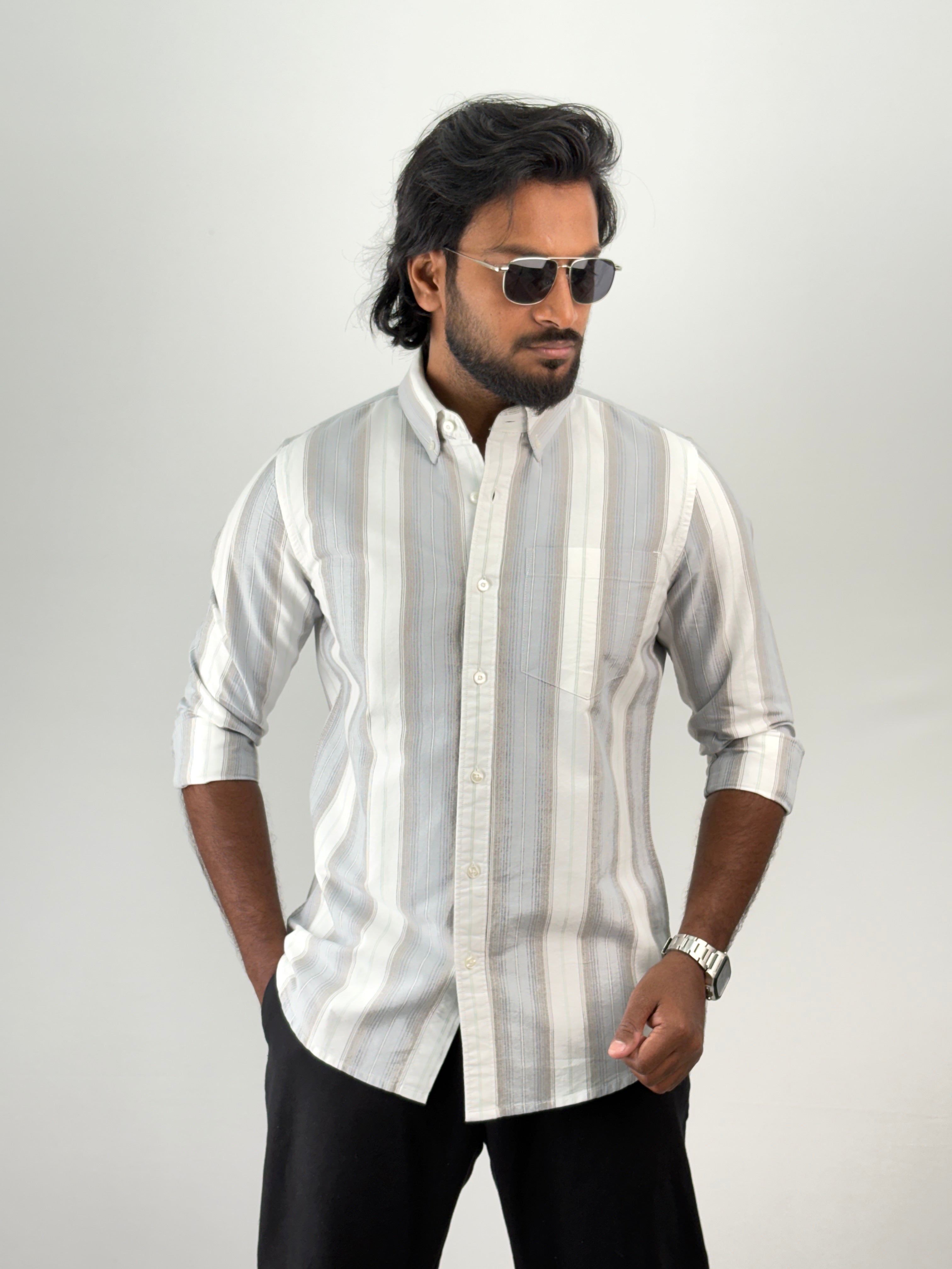 White Blue Stripe Shirts