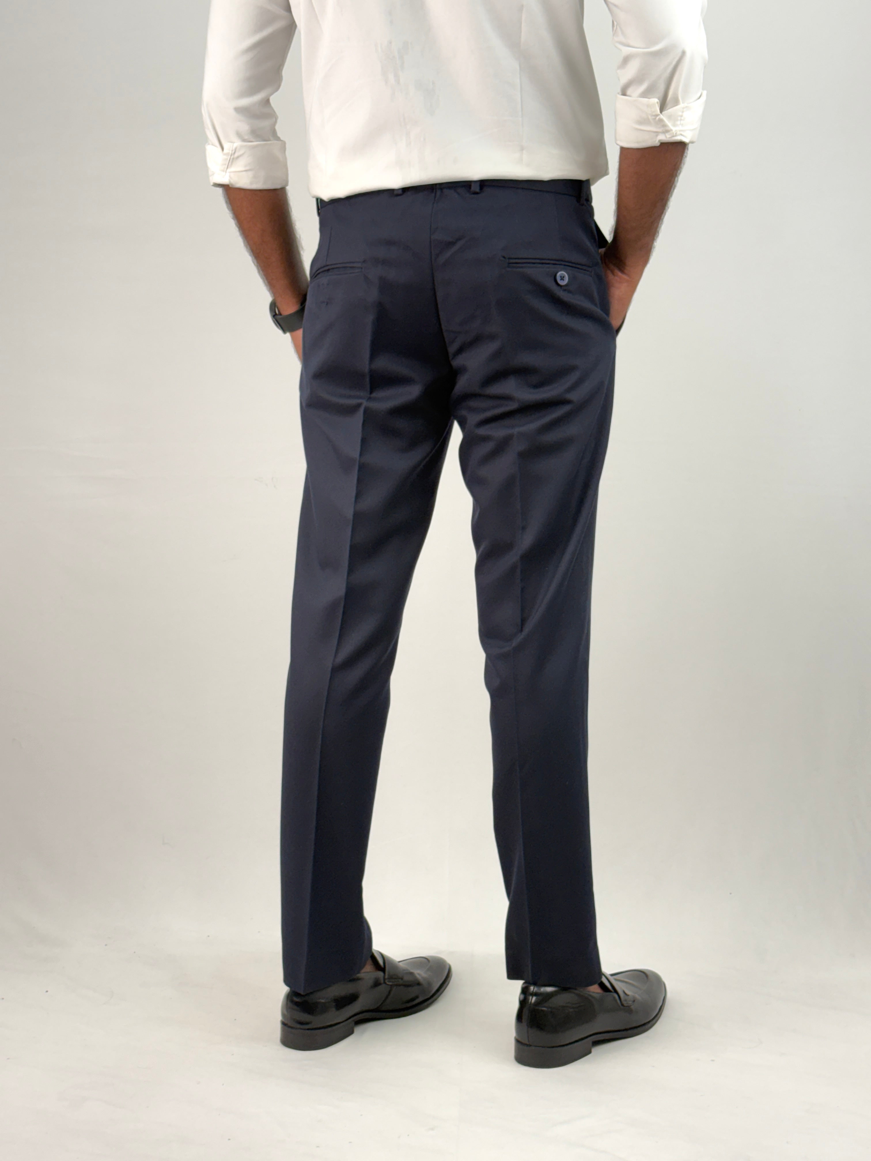 Navy Flexi Waist Formal Pant