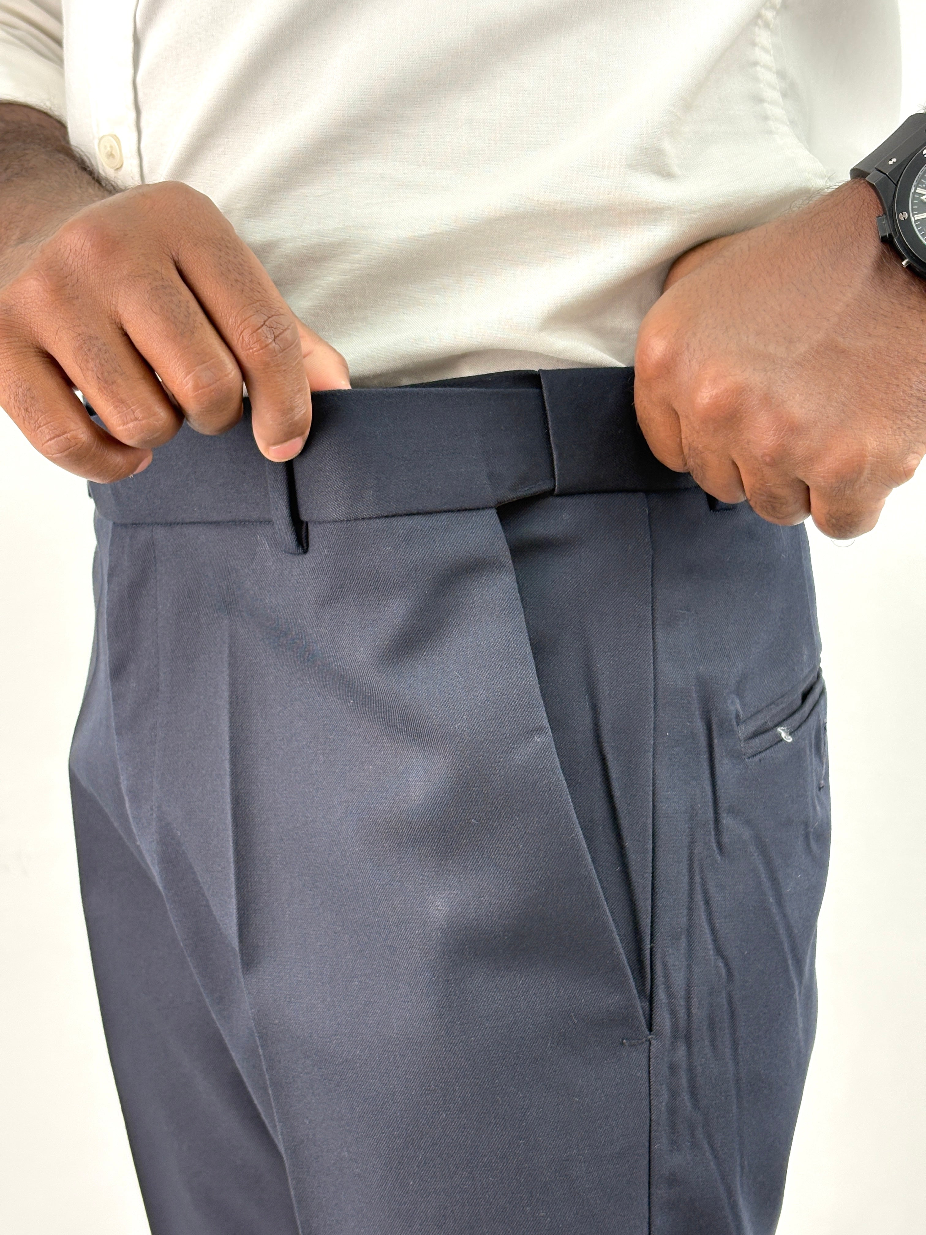 Navy Flexi Waist Formal Pant
