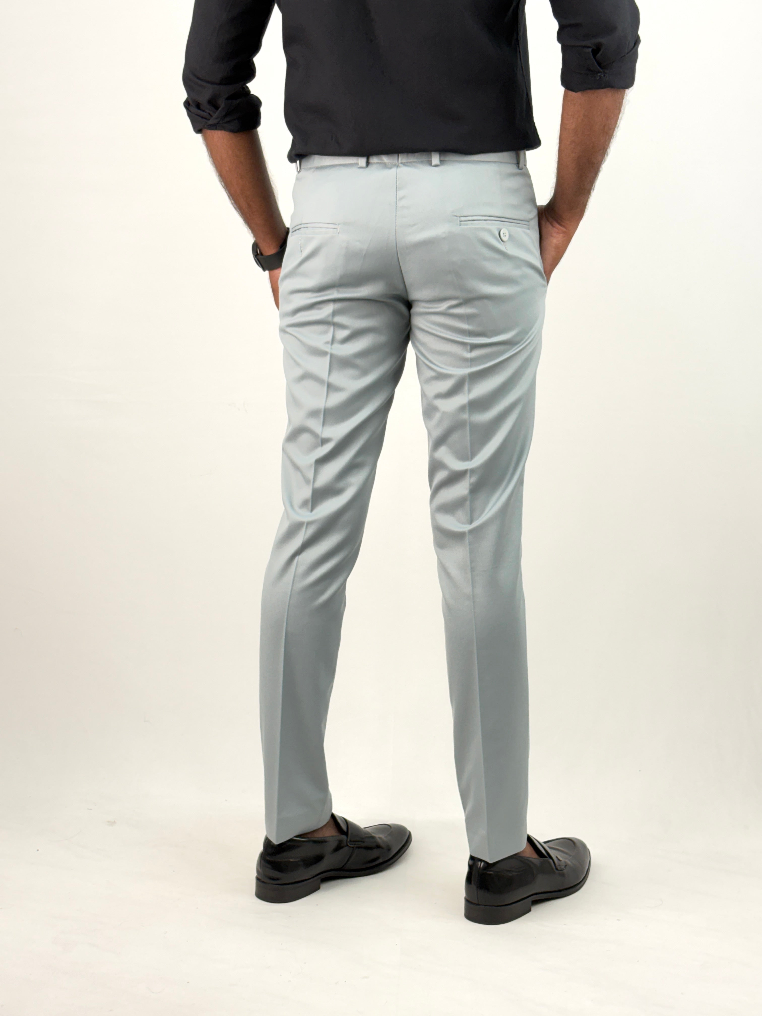 Grey Flexi Waist Formal Pant