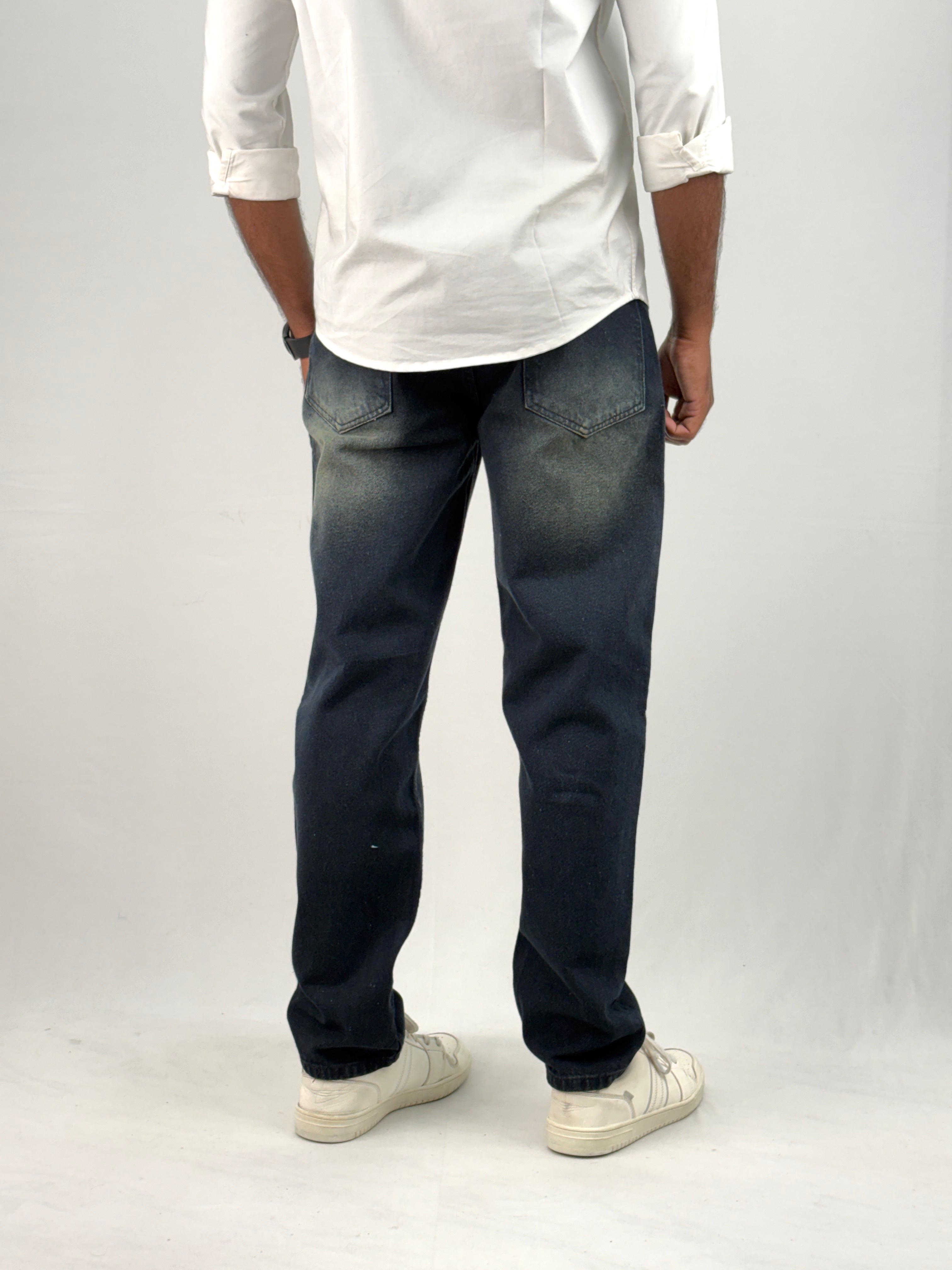 Green Tinted Semi Baggy Jean