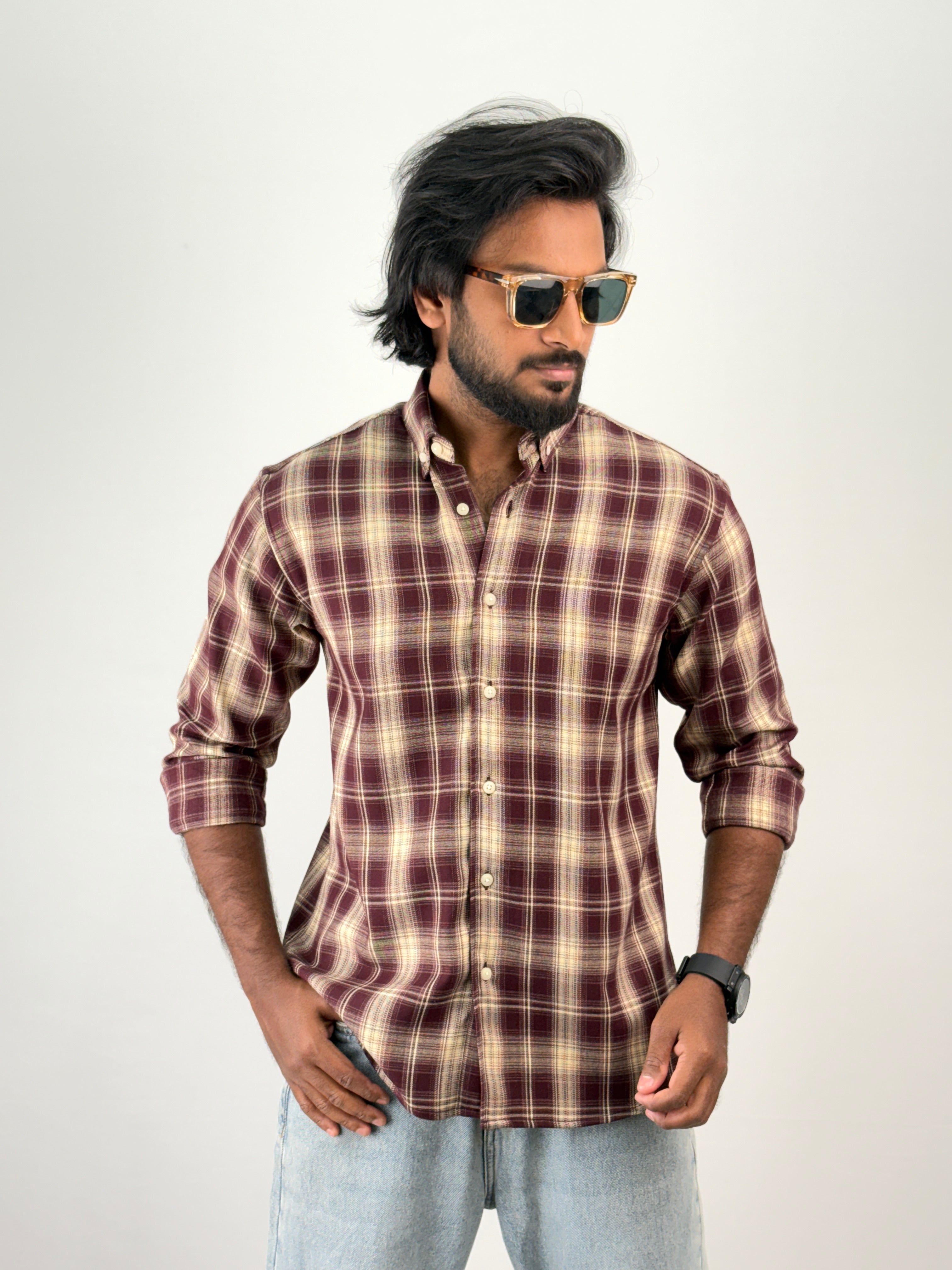 Maroon Flannel Shirt