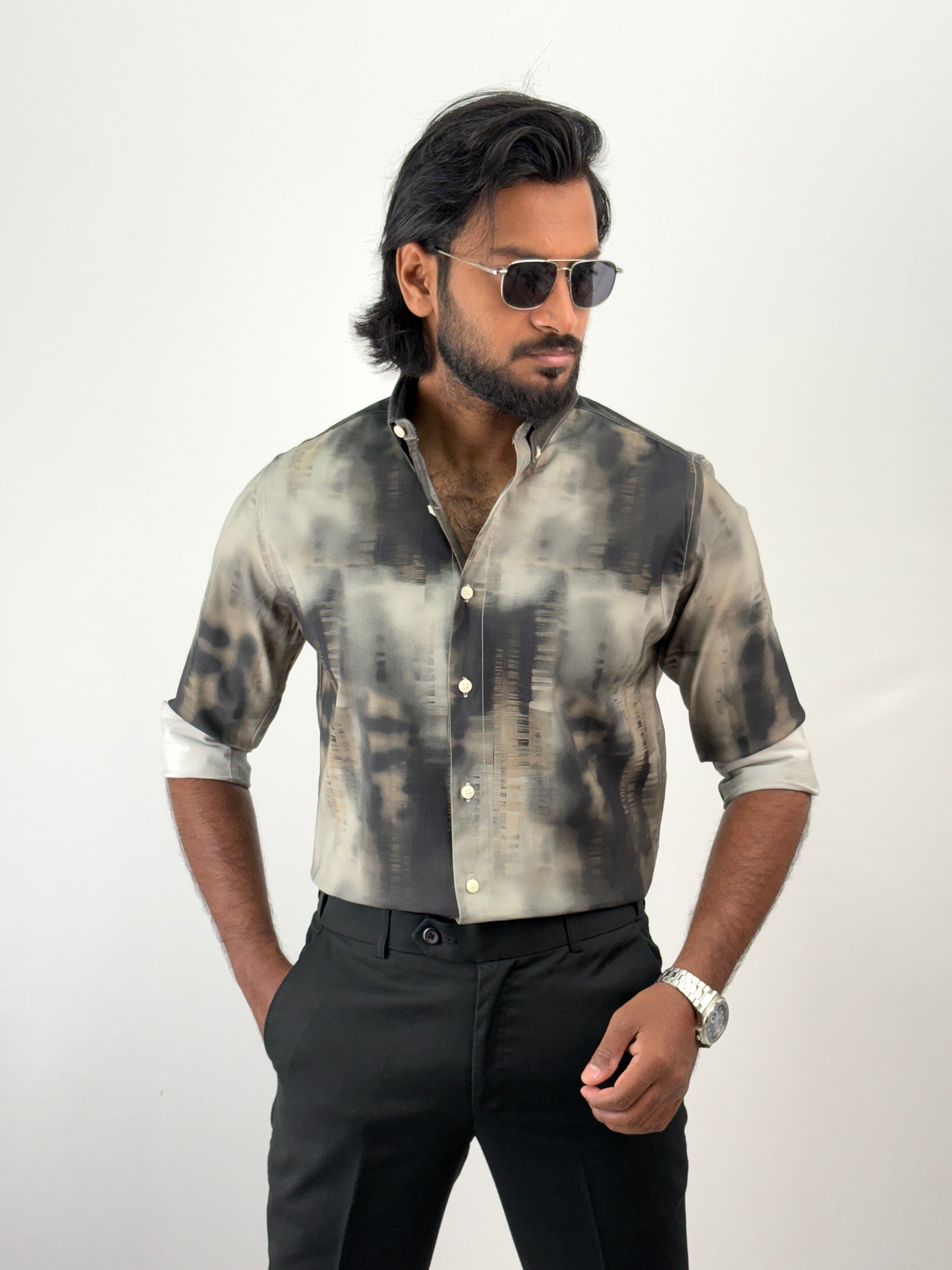 Green Tie & Dye Printed Shirt