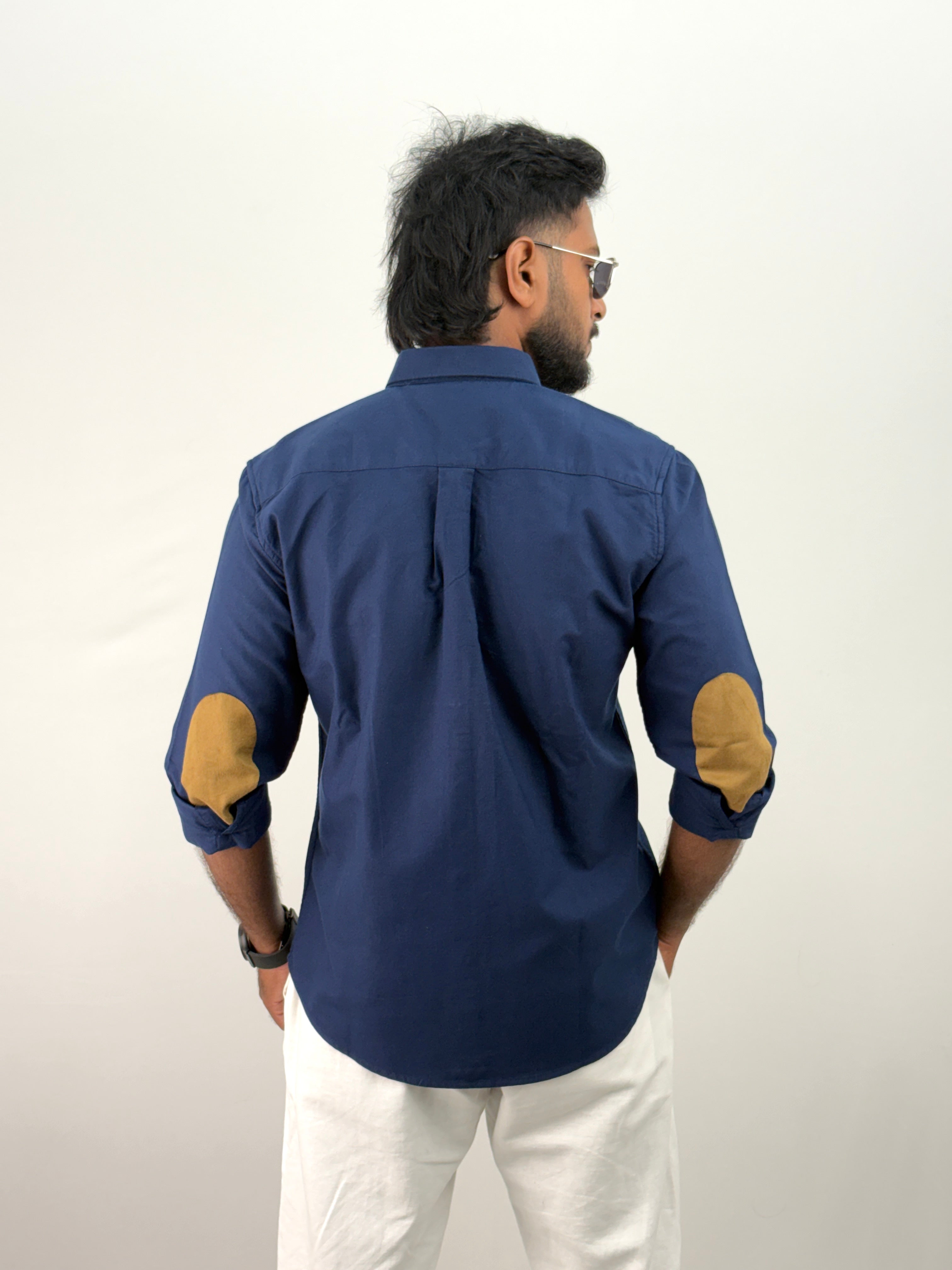 Navy Elbow Patch Shirt