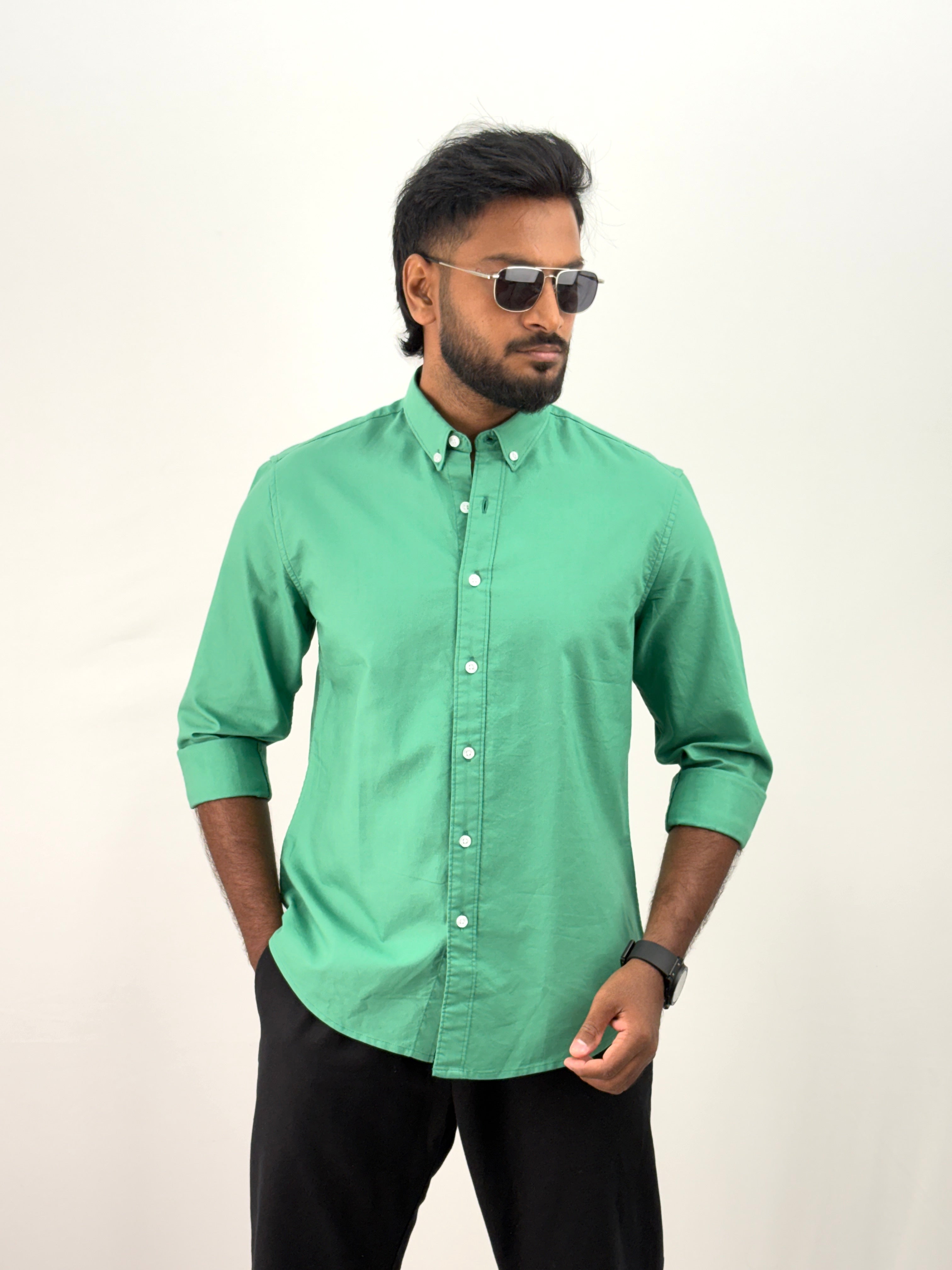 Green Elbow Patch Shirt