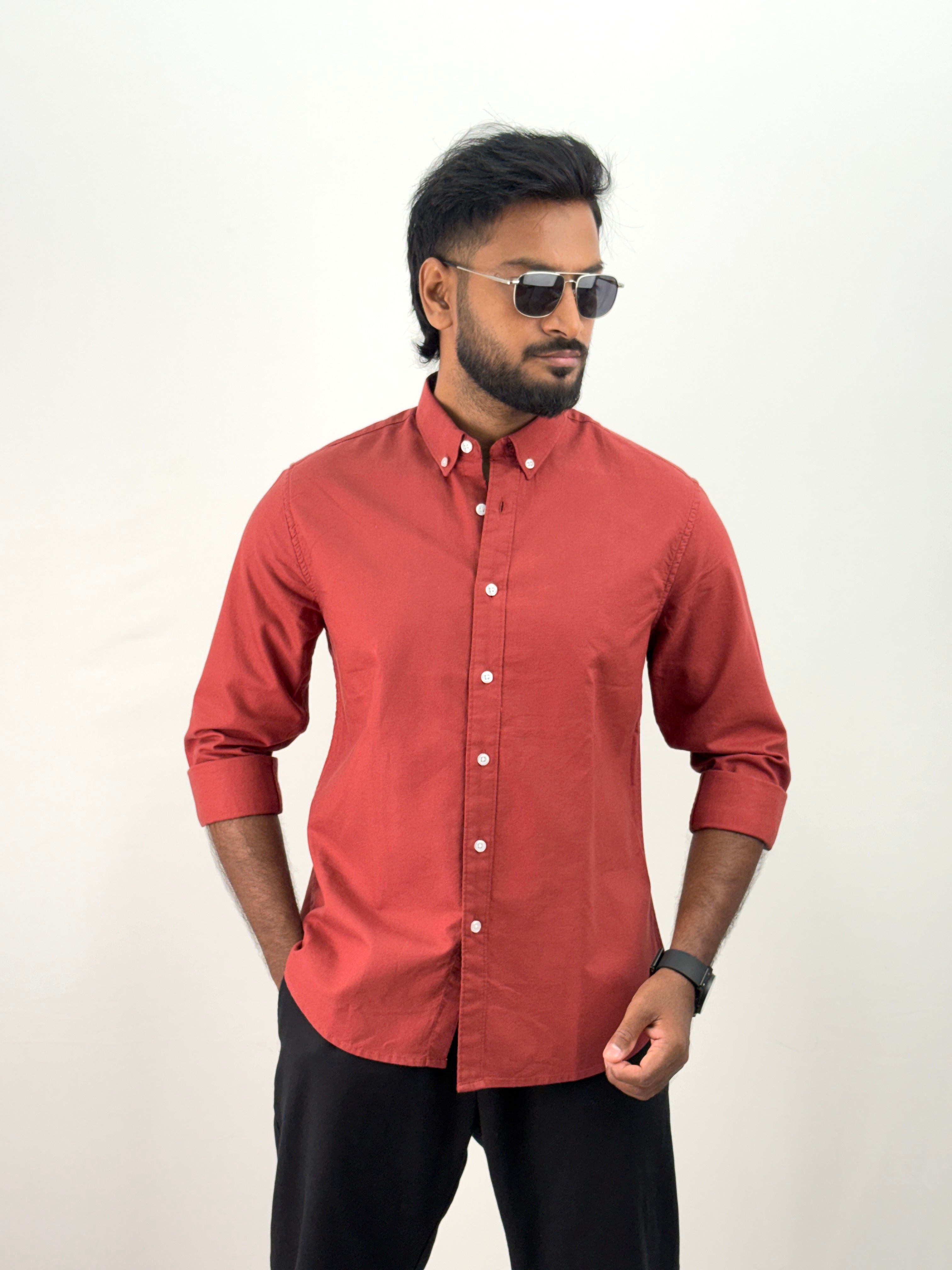Red Elbow Patch Shirt
