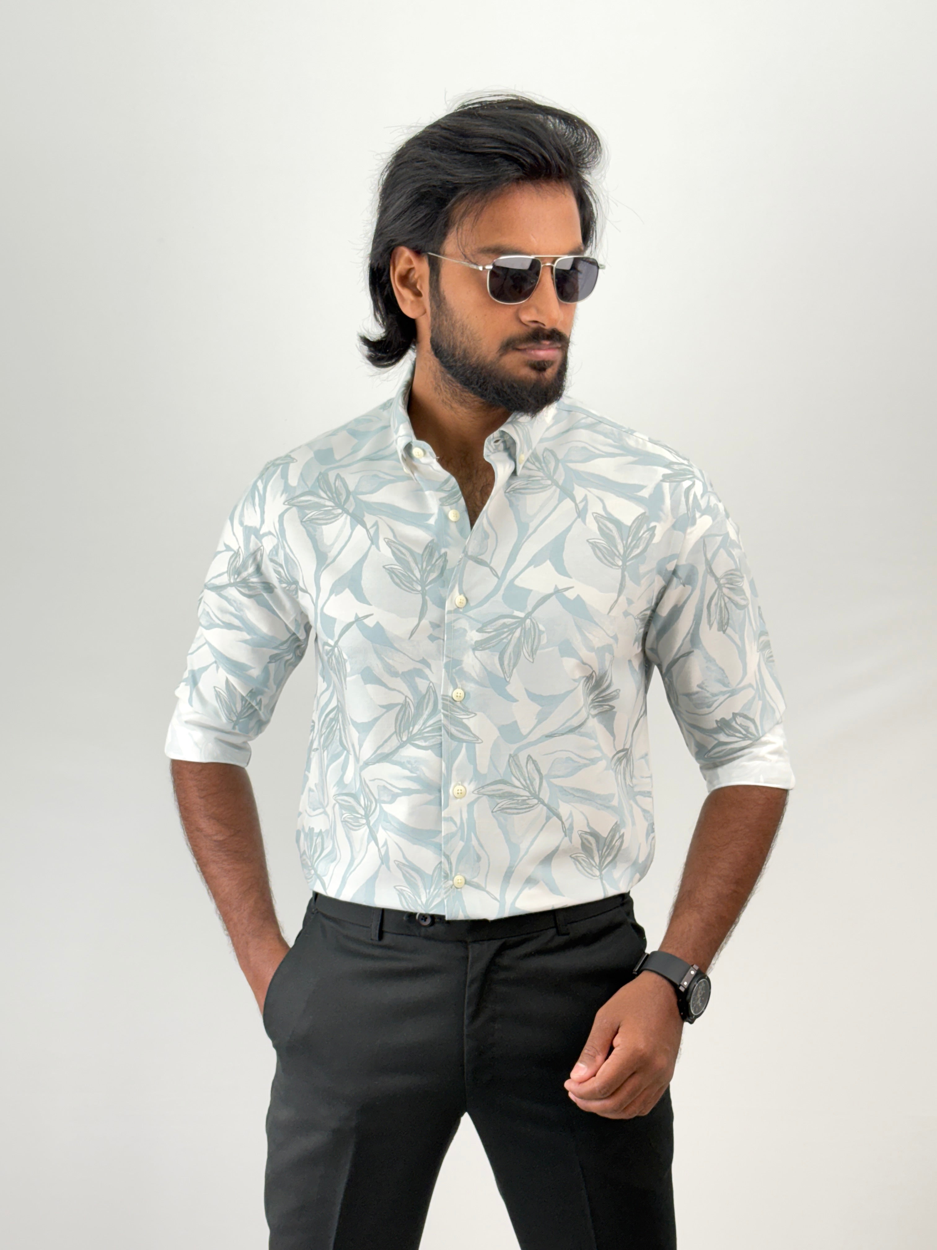 Light Blue Printed Shirt 2