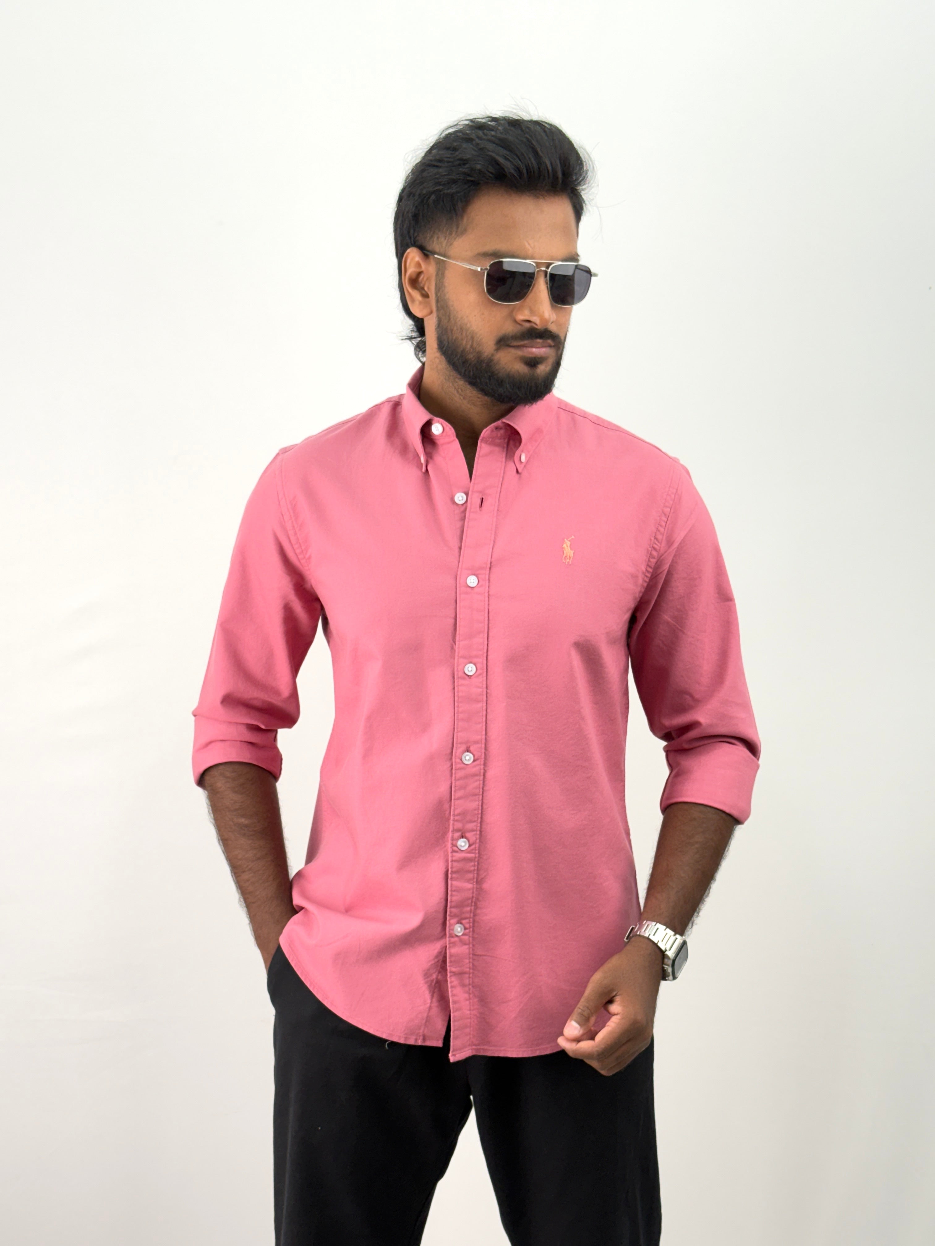 Pink Plain Oxford Shirt