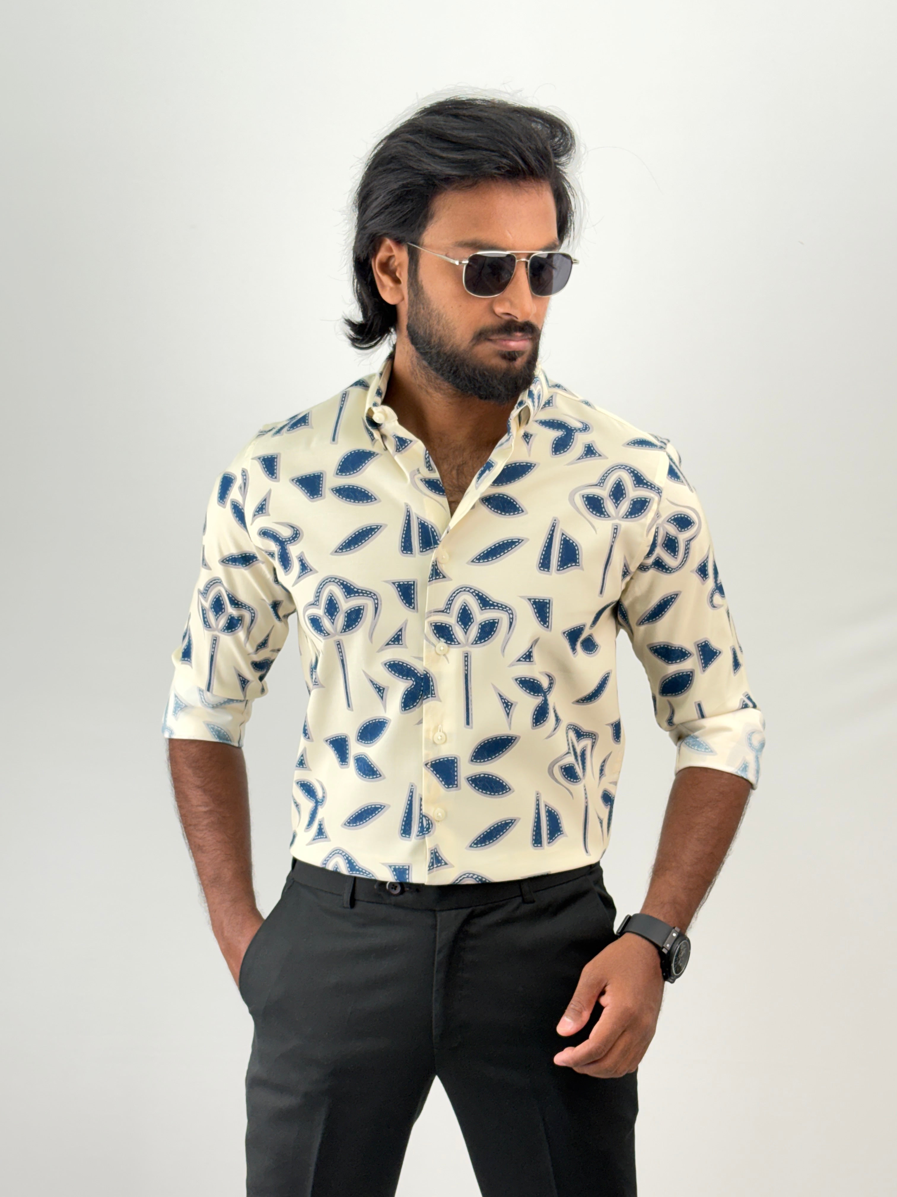 Cream Printed Shirt 2