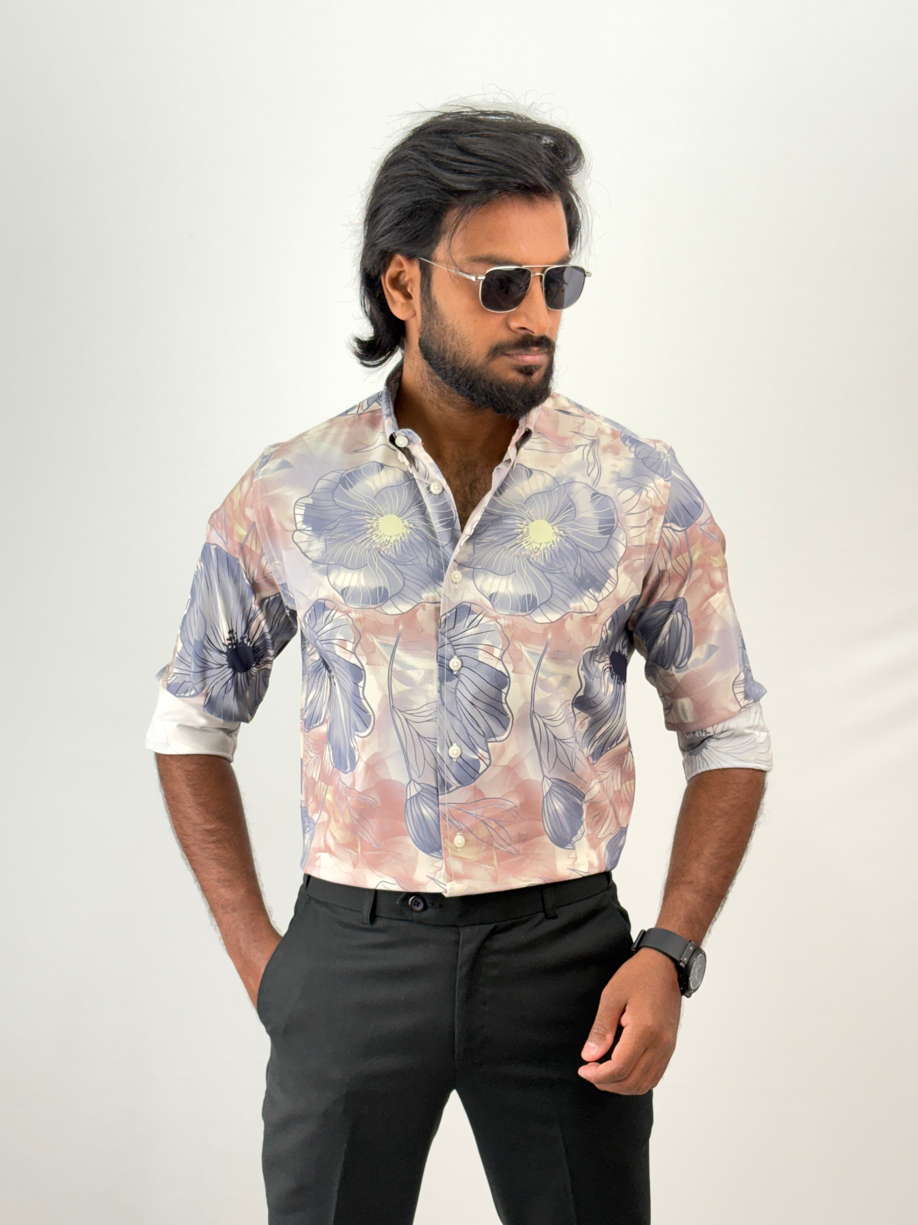 Peach Printed Shirt 2