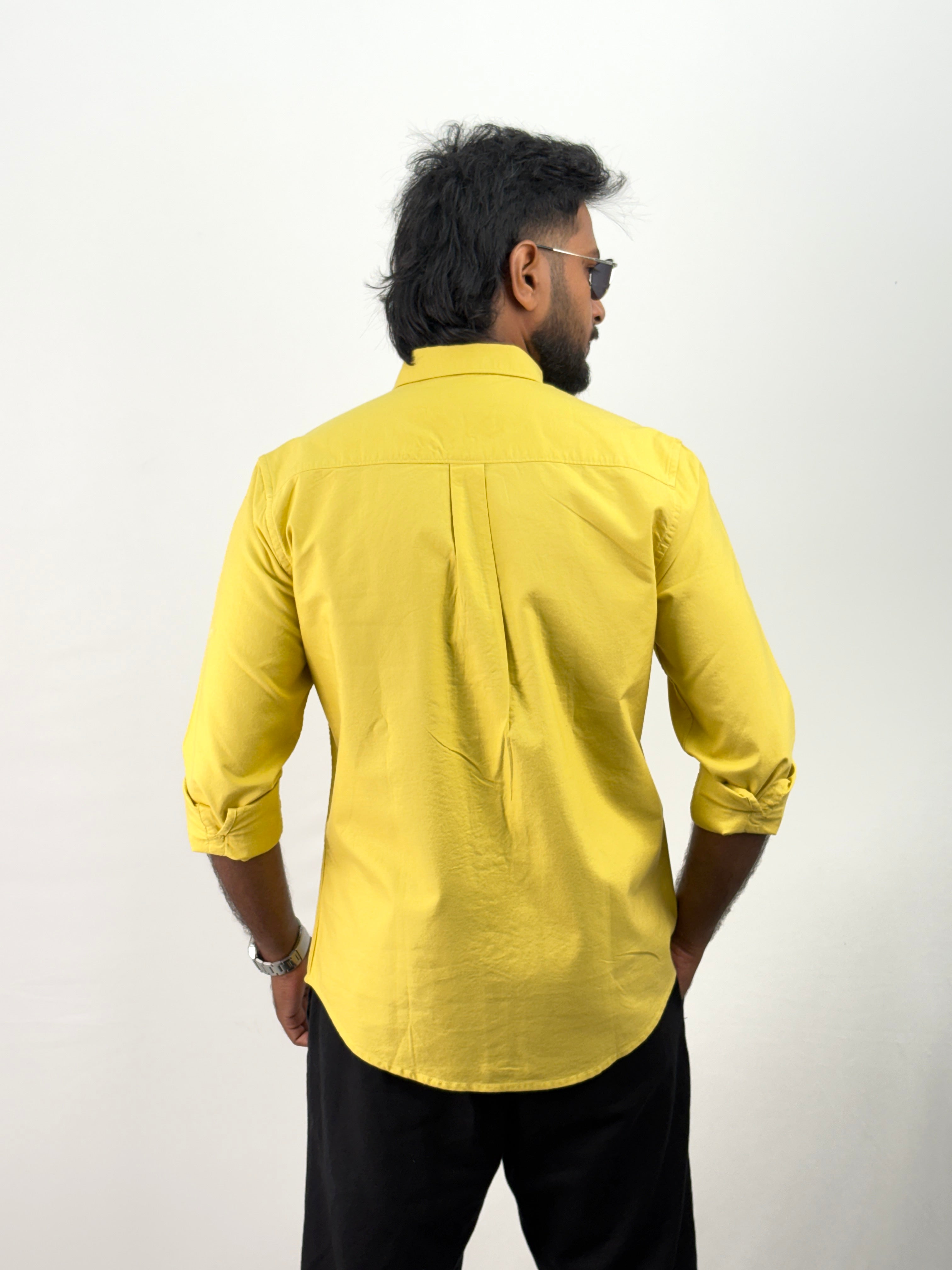 Yellow Plain Oxford Shirt