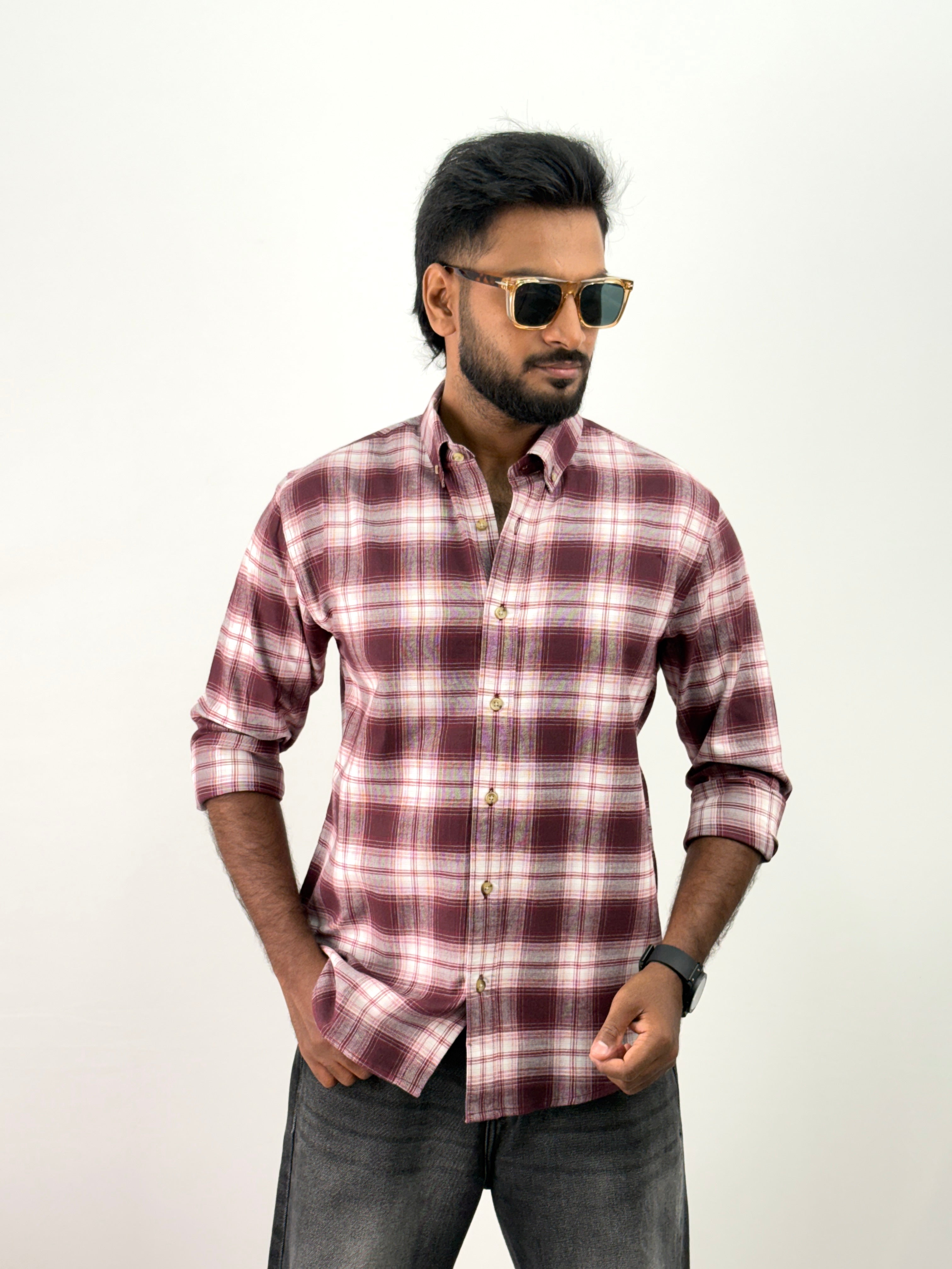 Maroon Flannel Shirt