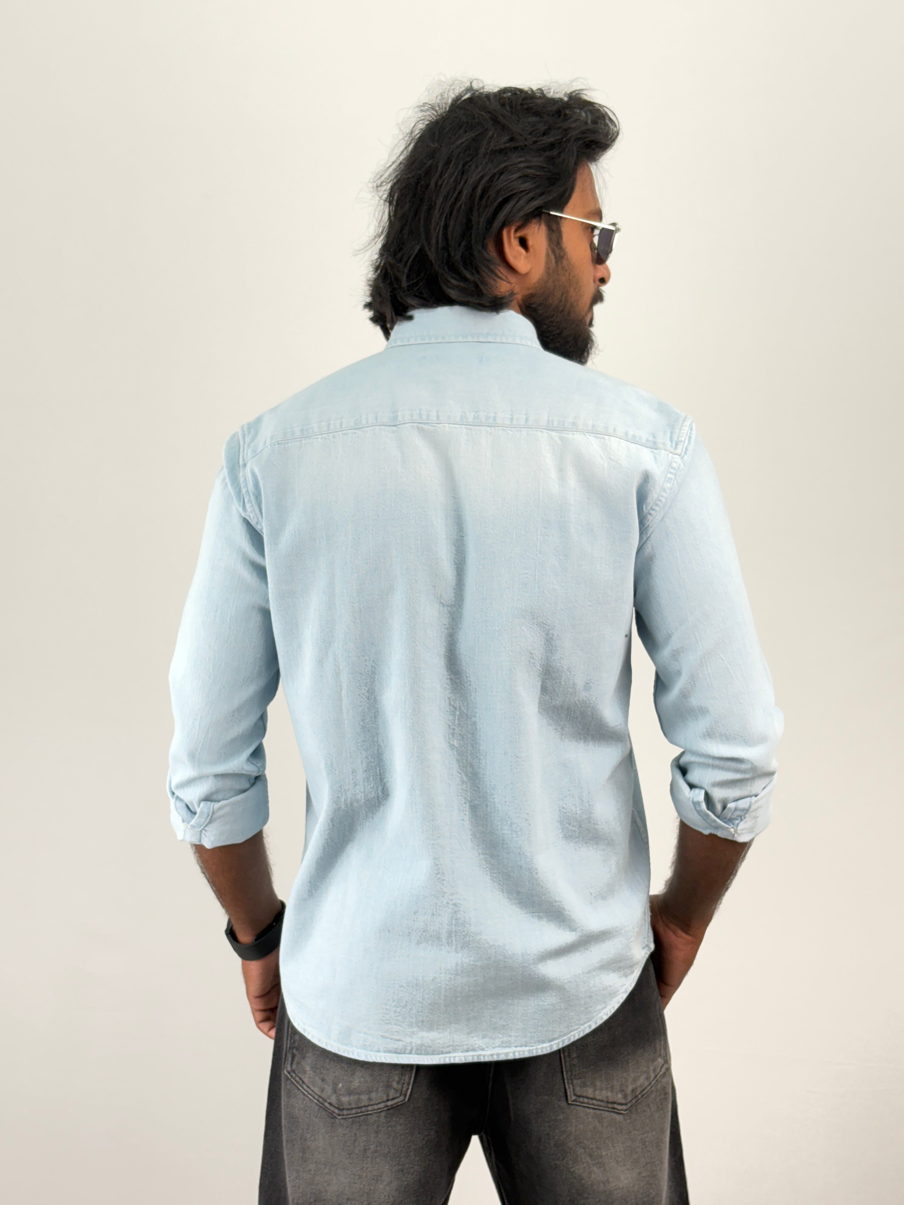 Ice Blue Denim Shirt