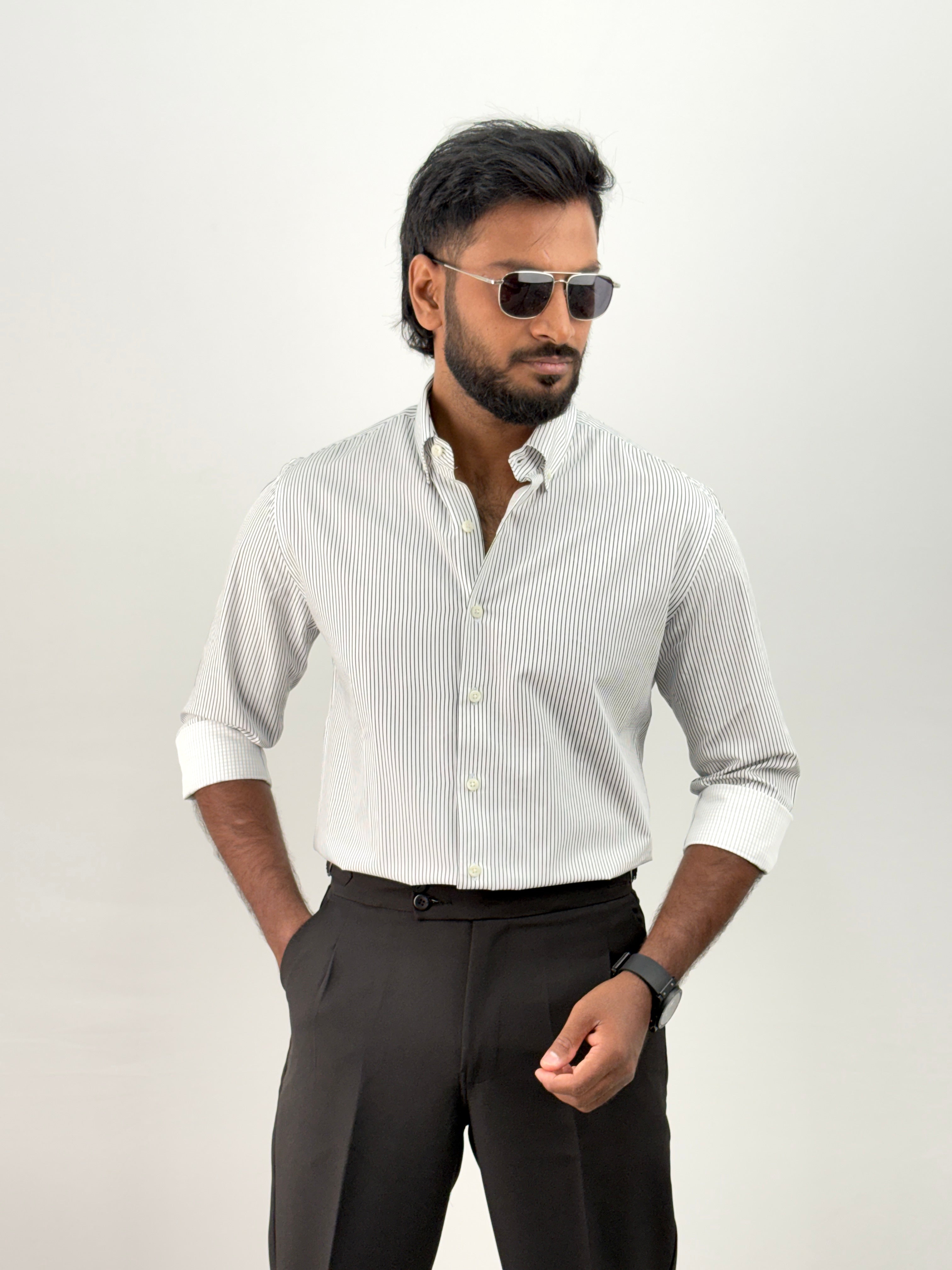 White Black IMP Stripe Shirt