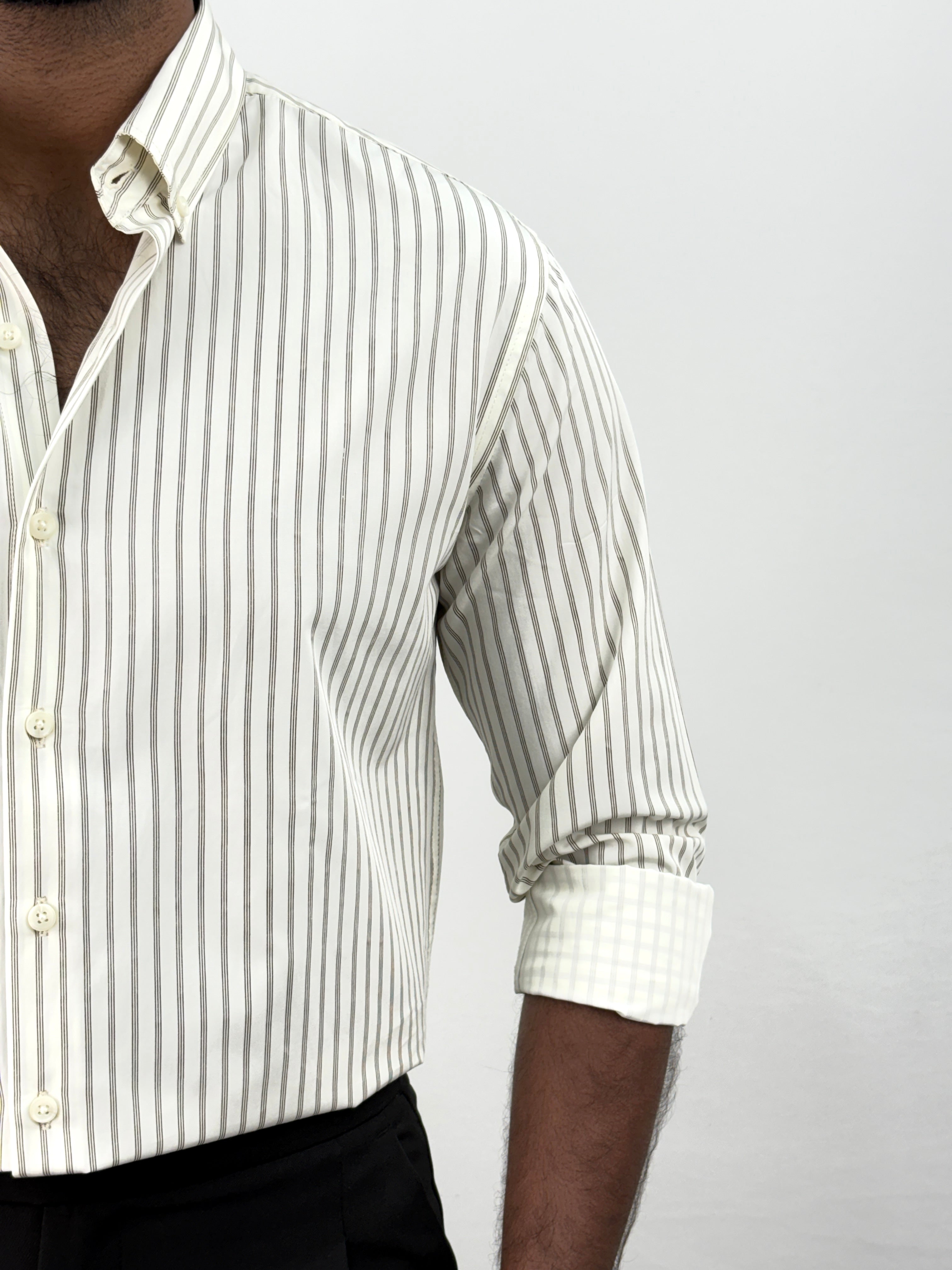 Cream Black 3 IMP Stripe Shirt