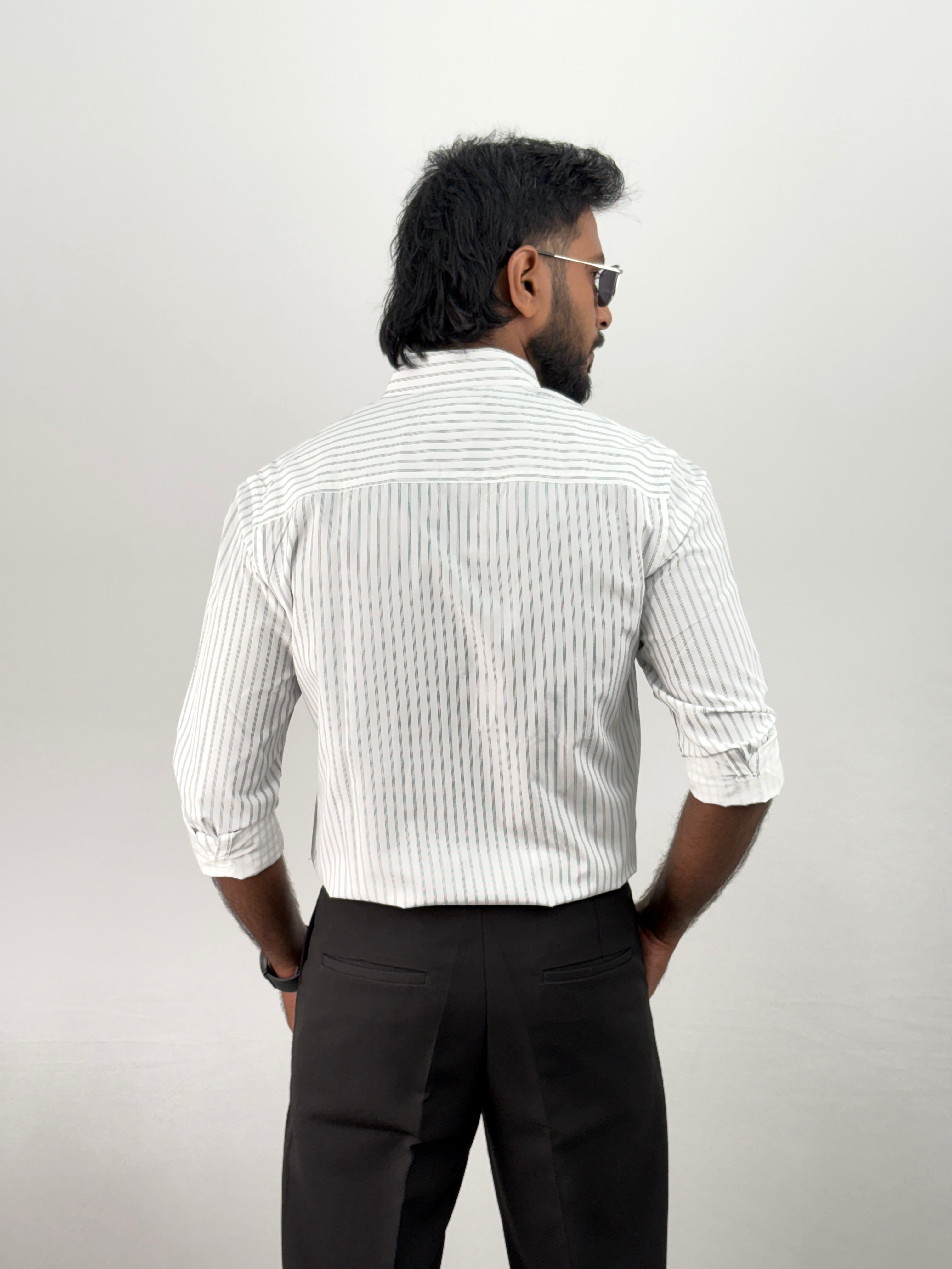 White Grey 3 IMP Stripe Shirt