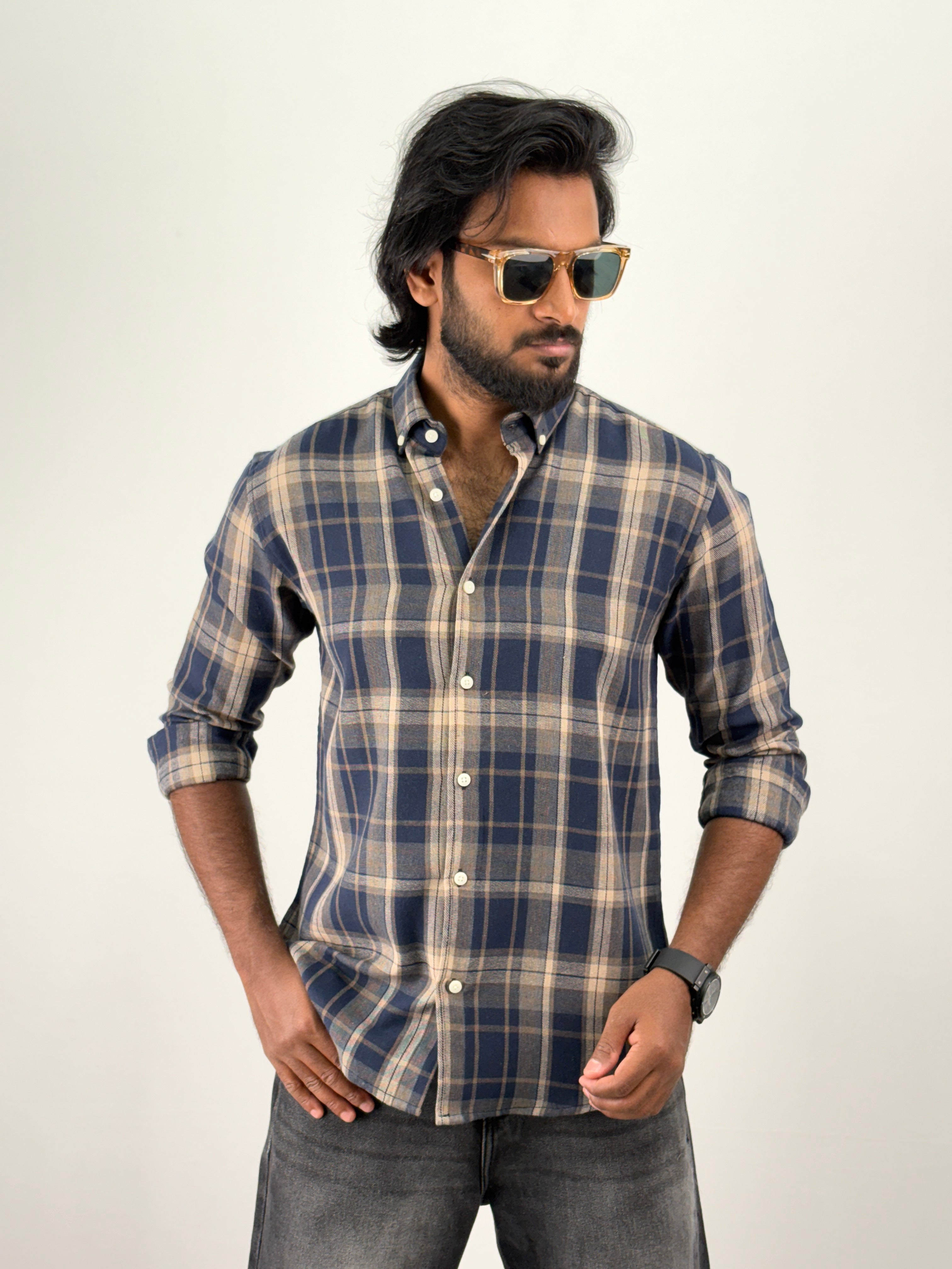 Navy Flannel Shirt