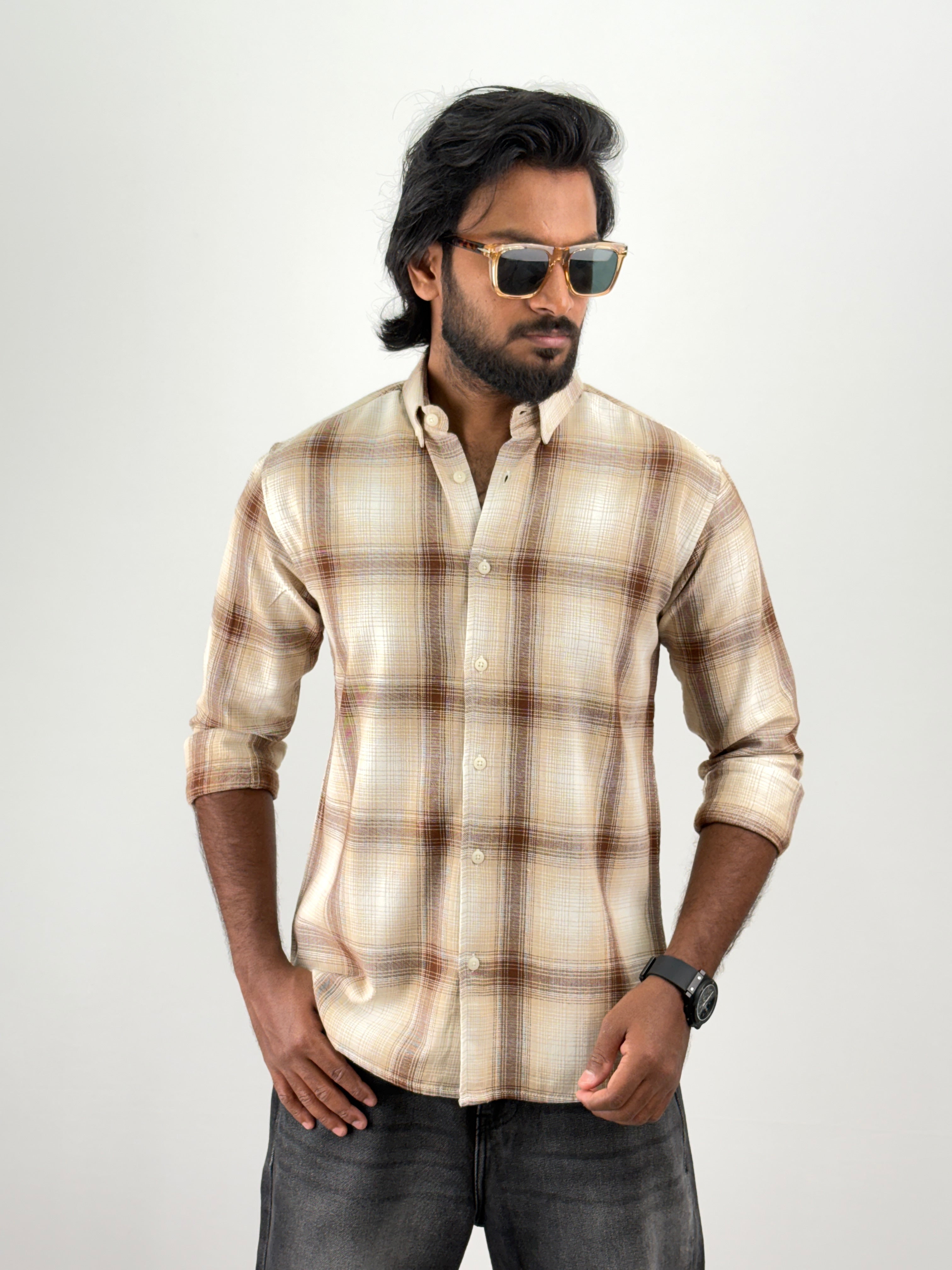 Beige Flannel Shirt