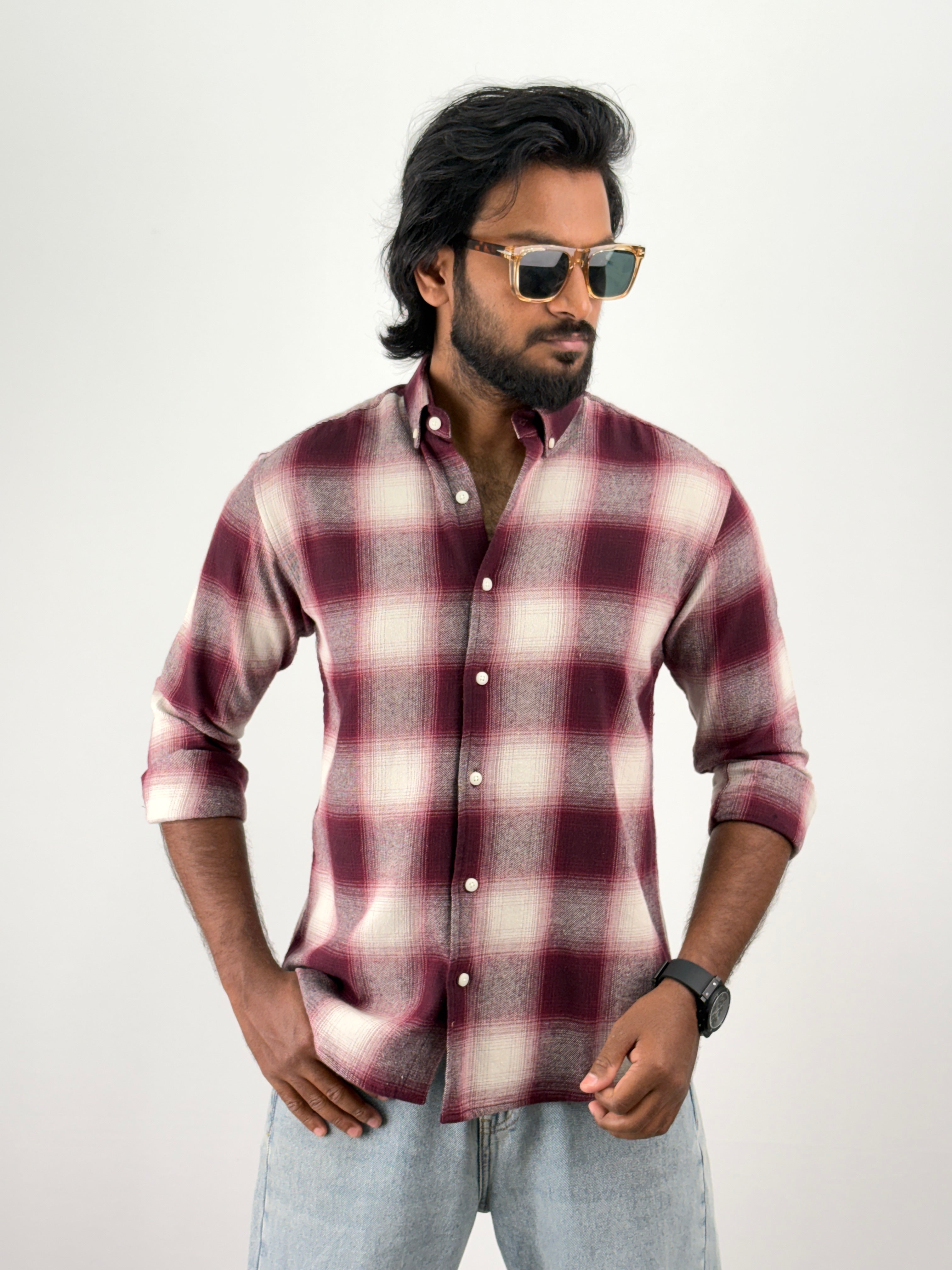 Maroon Flannel Shirt