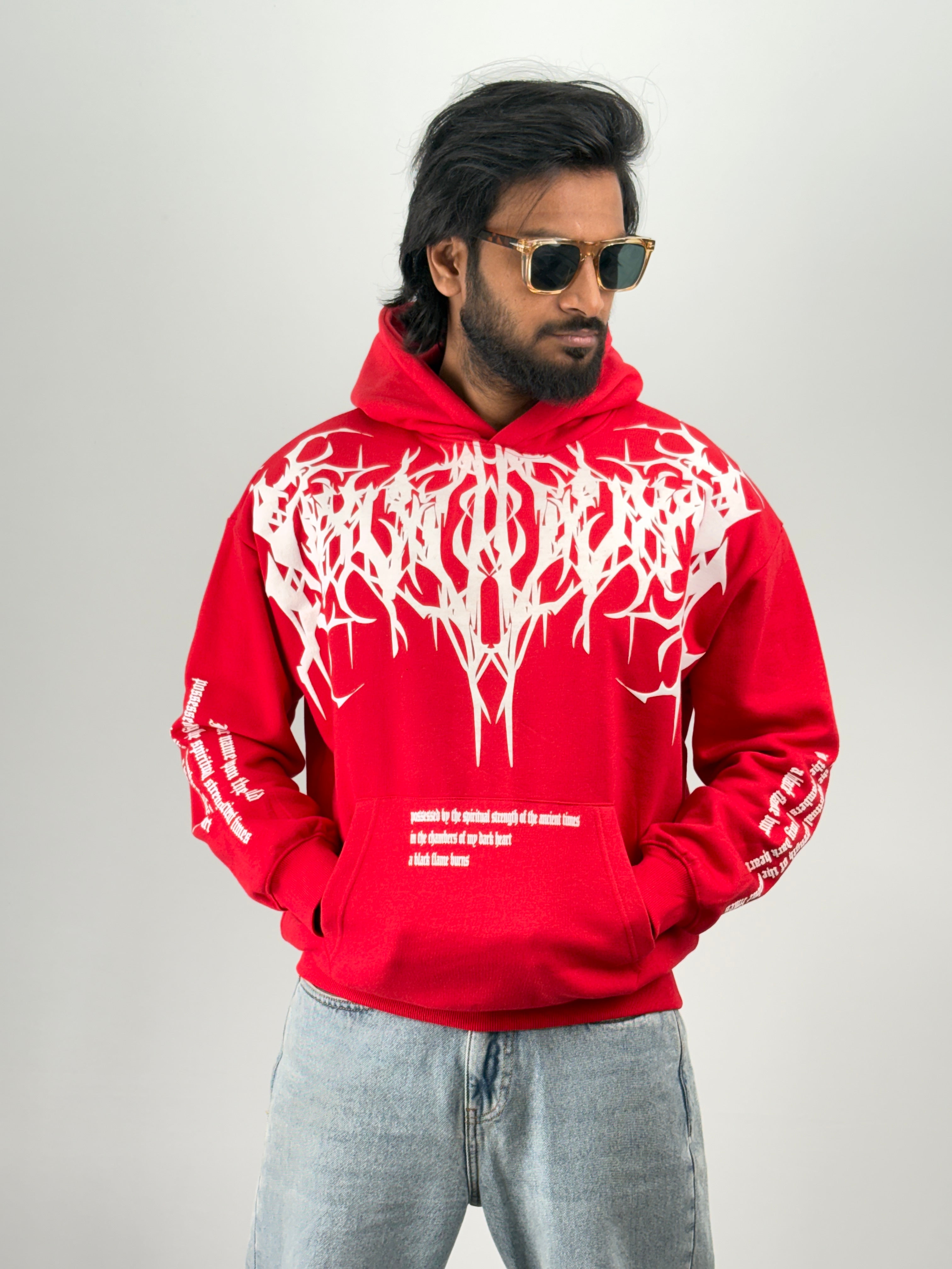 Red Oversized Hoodie