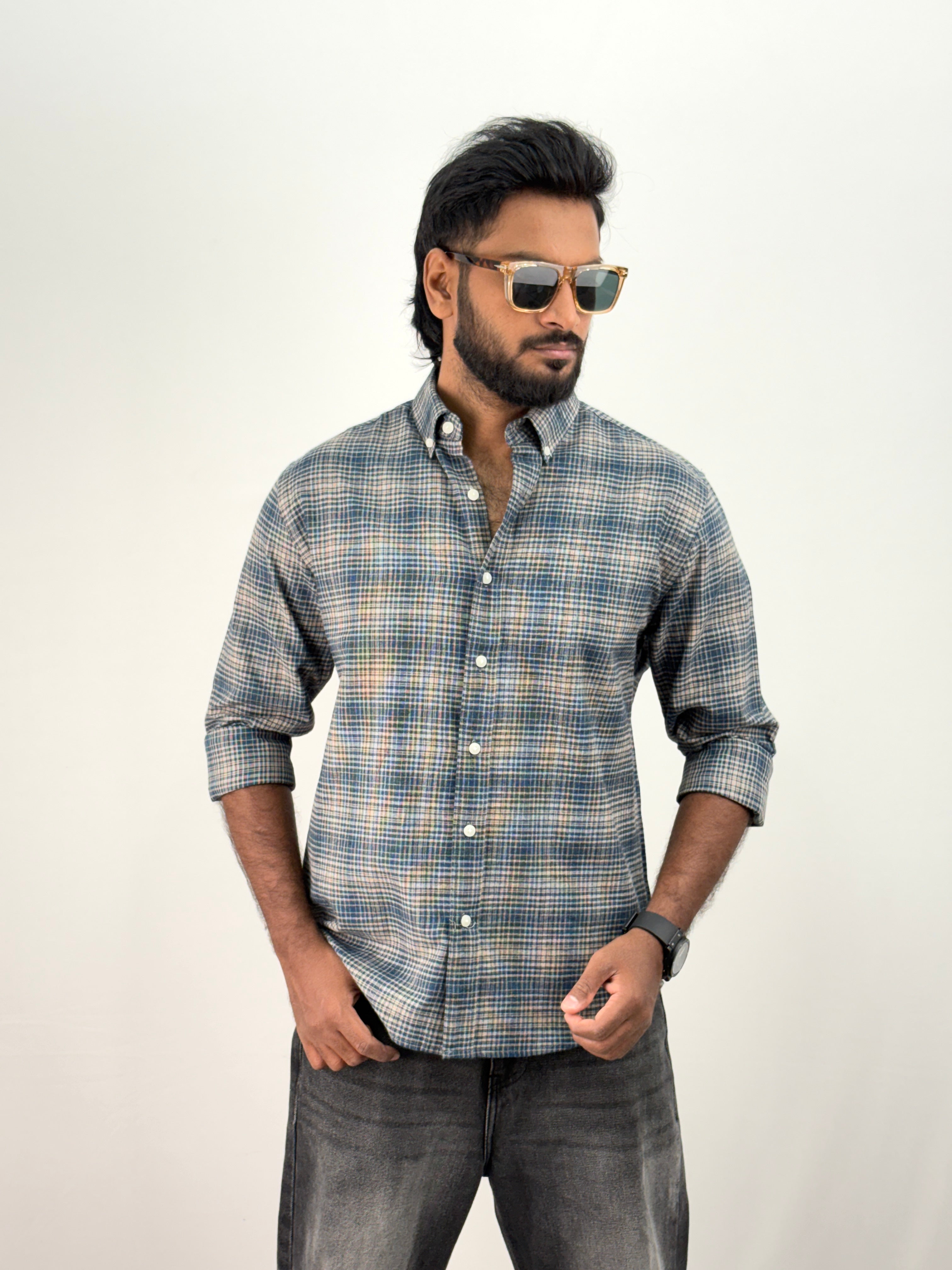 Peacock Blue Flannel Shirt