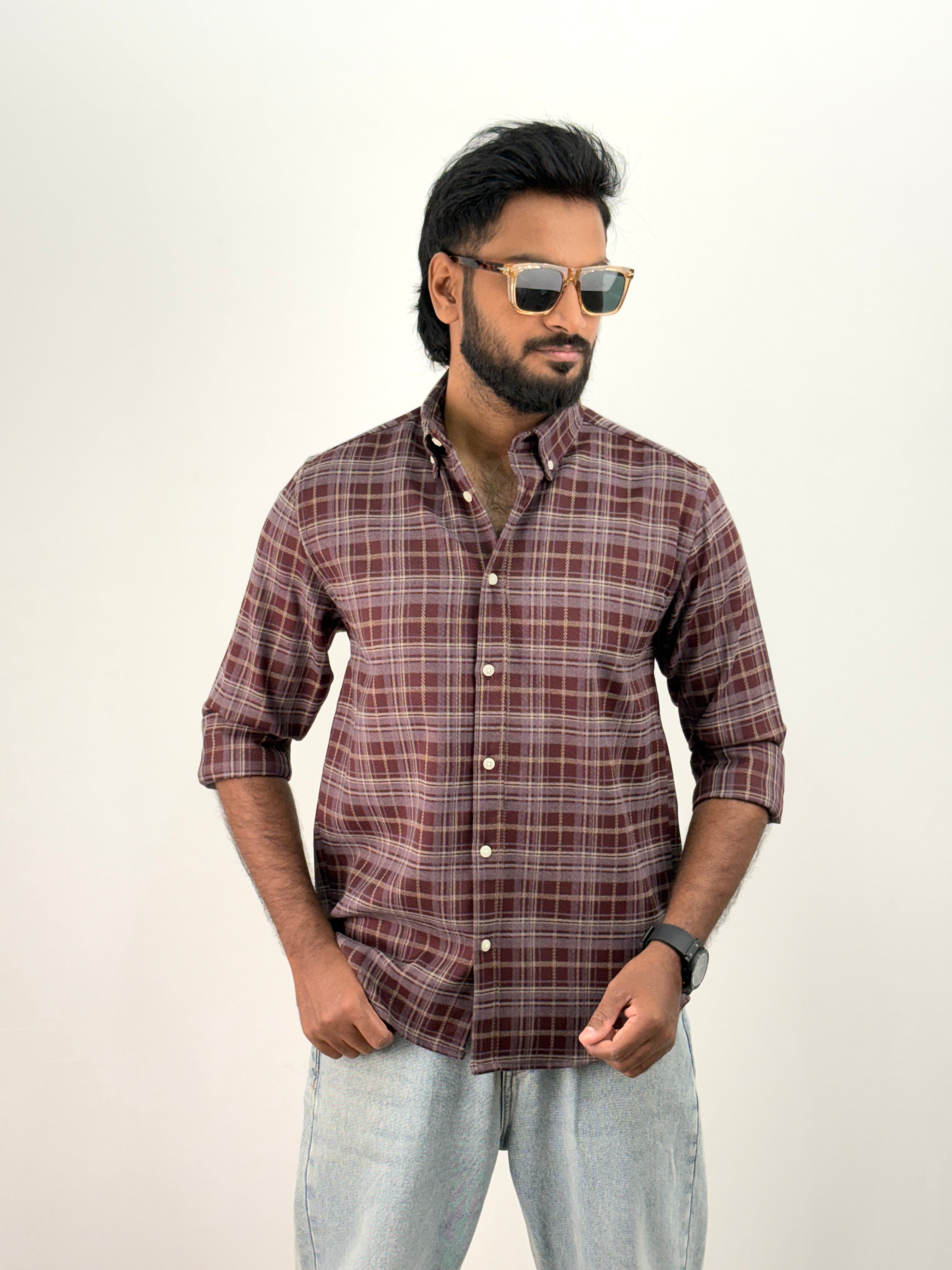 Maroon Flannel Shirt
