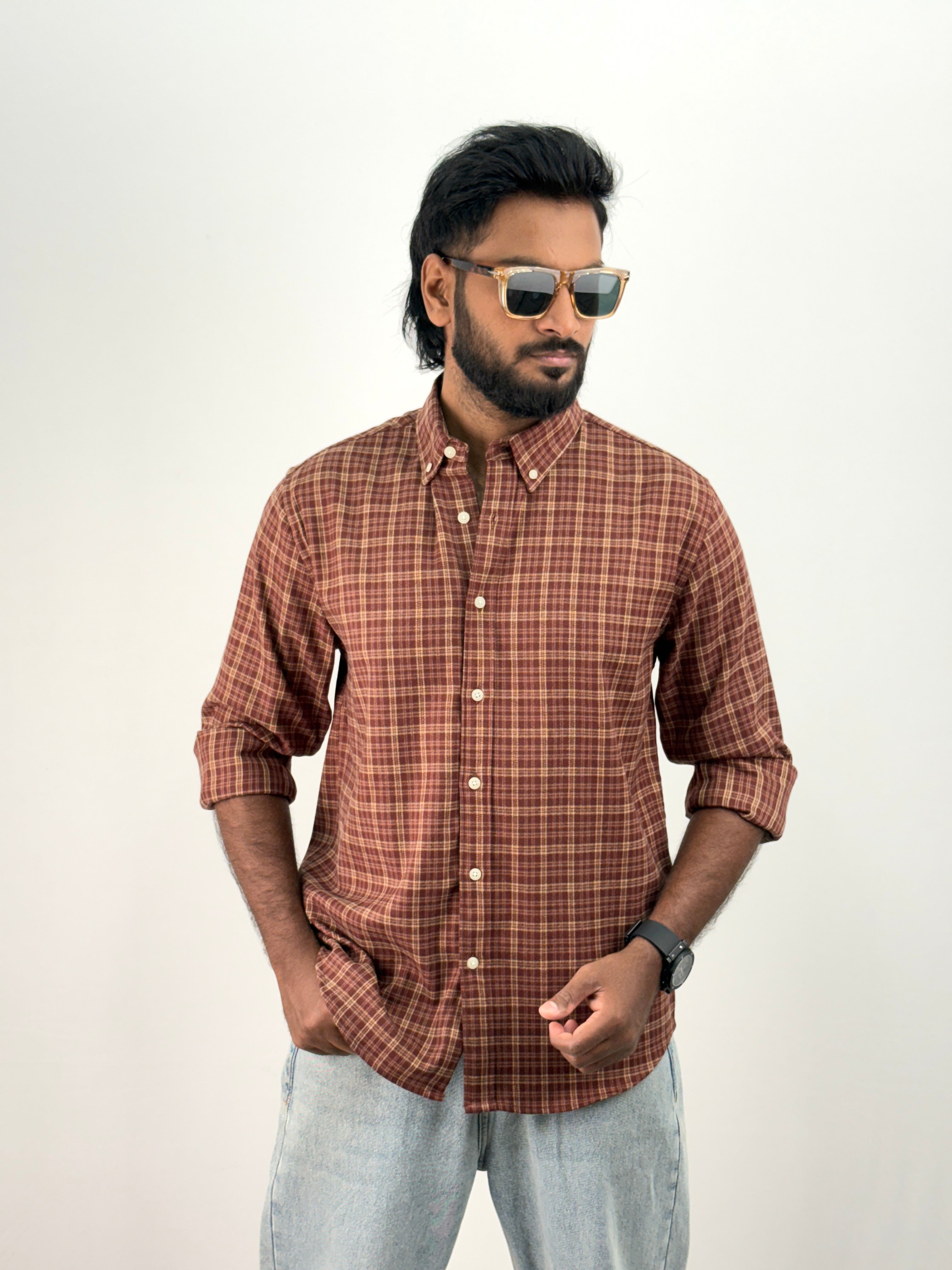 Brick Red Flannel Shirt