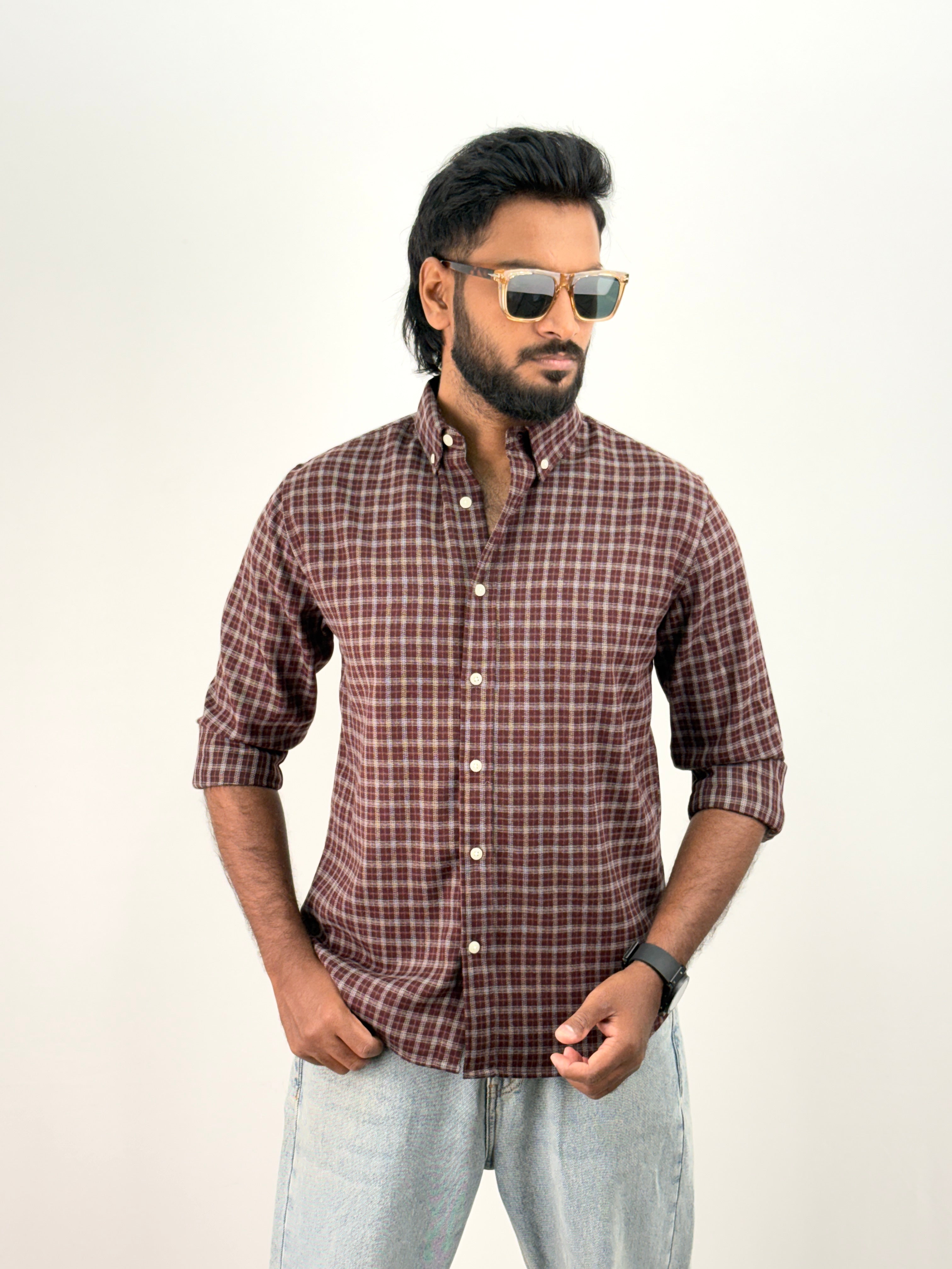 Wine Flannel Shirt