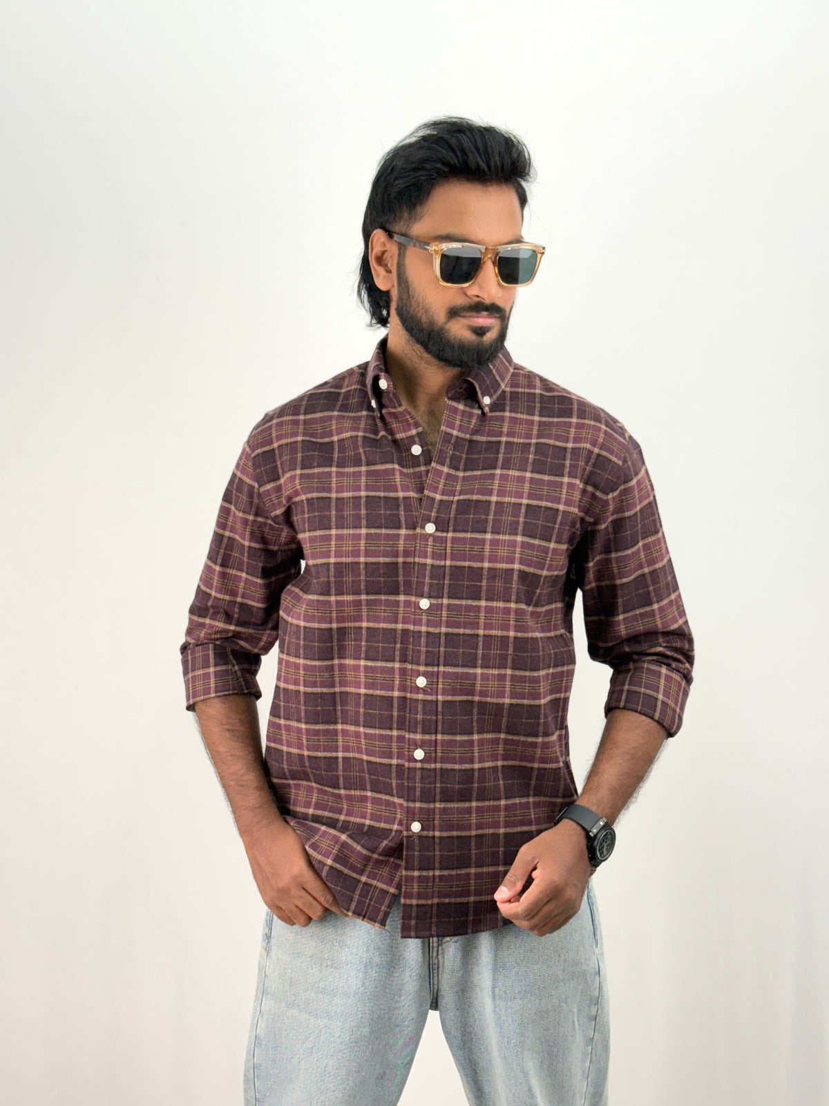 Wine Flannel Shirt
