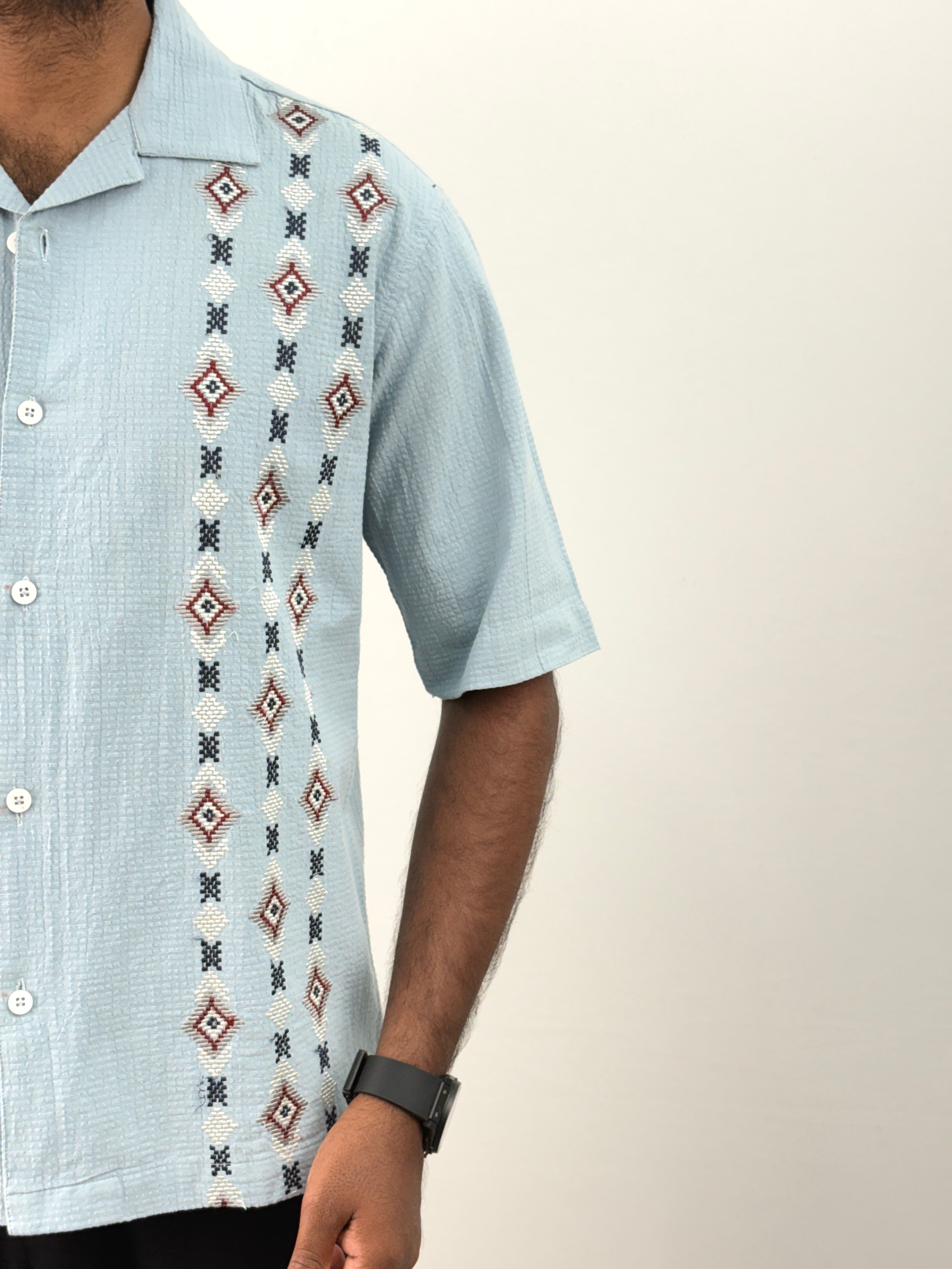 Blue Half Sleeve Shirt