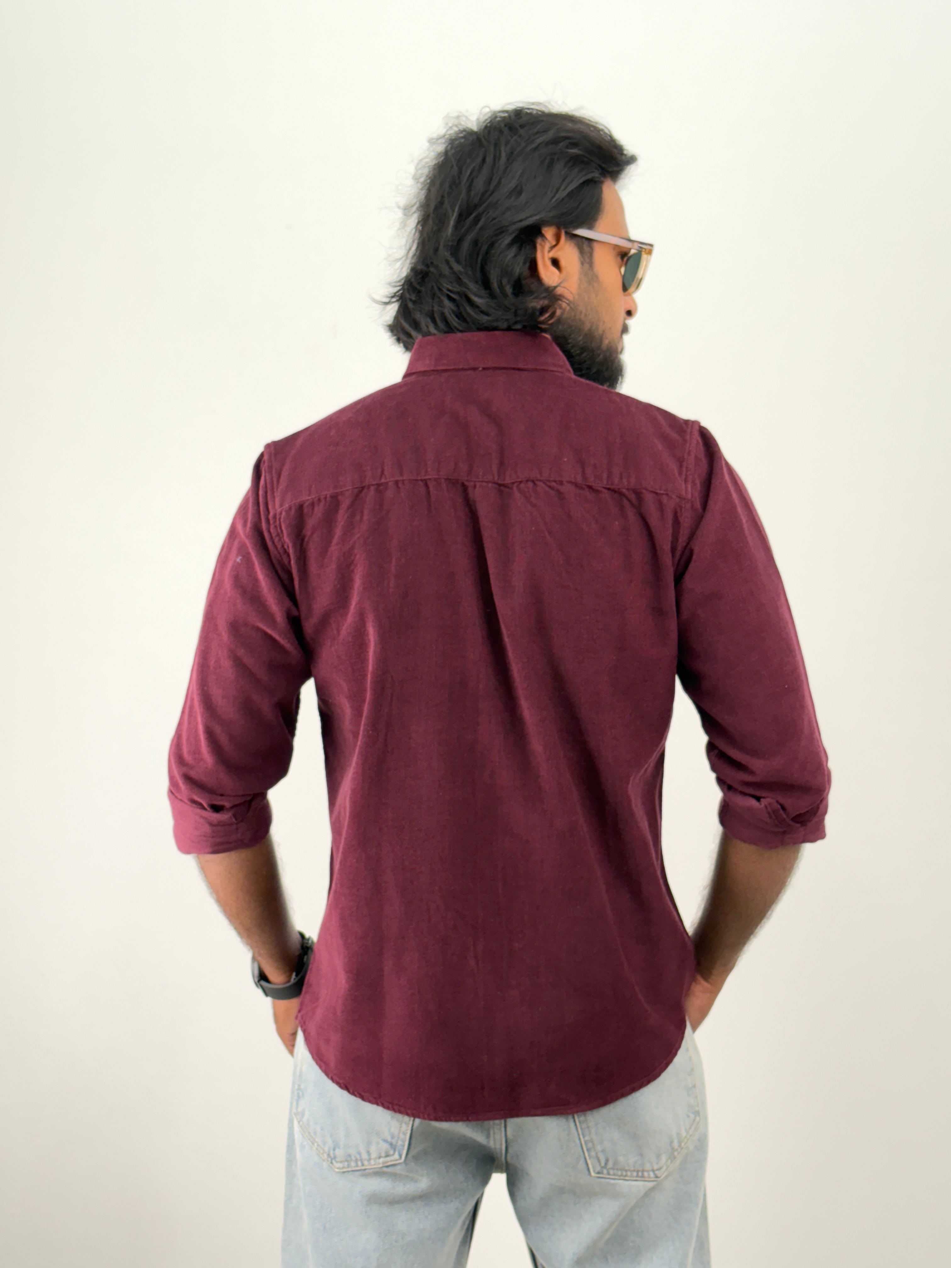 Maroon Corduroy Shirt 1