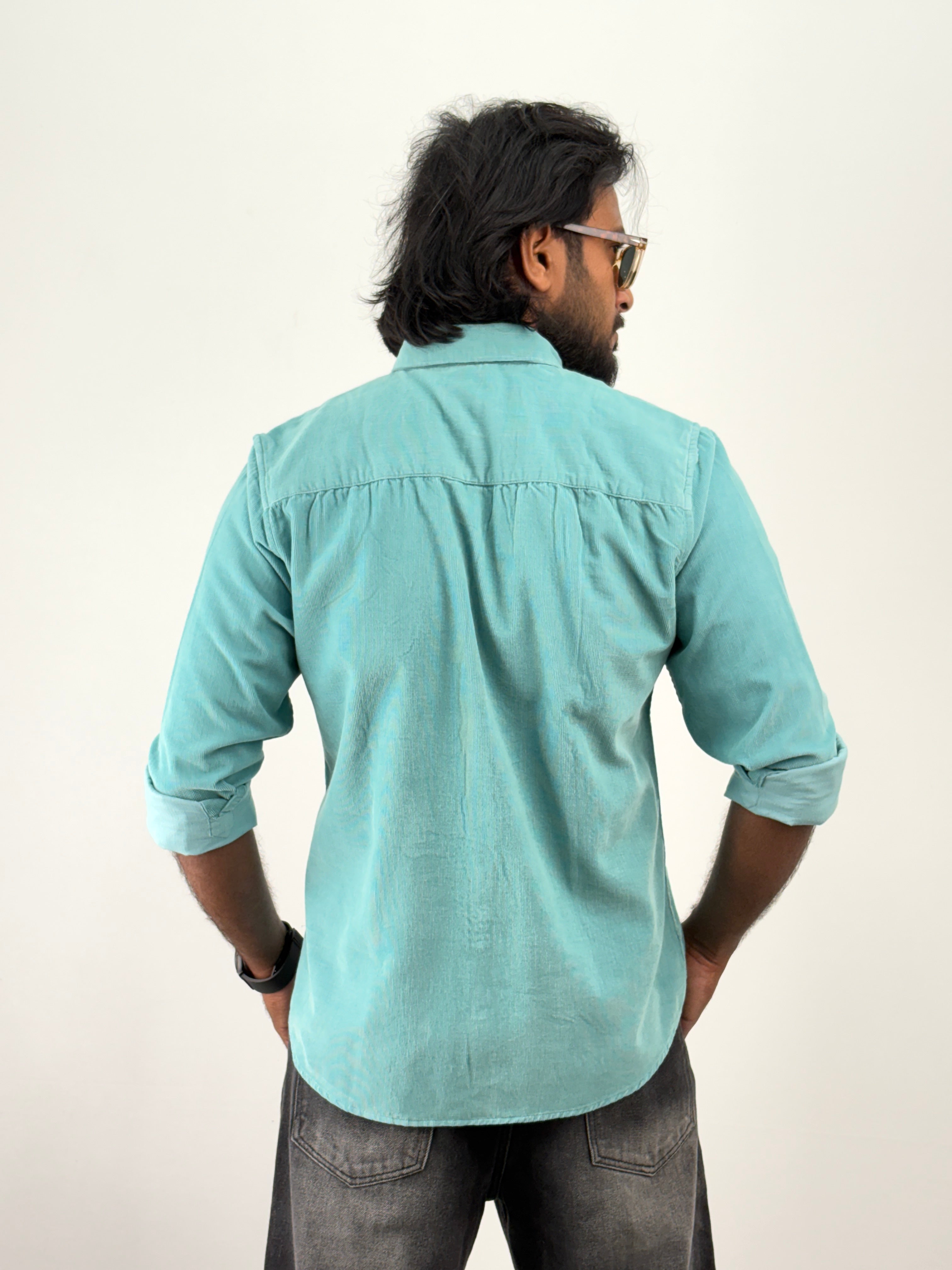 Aqua Corduroy Shirt 1
